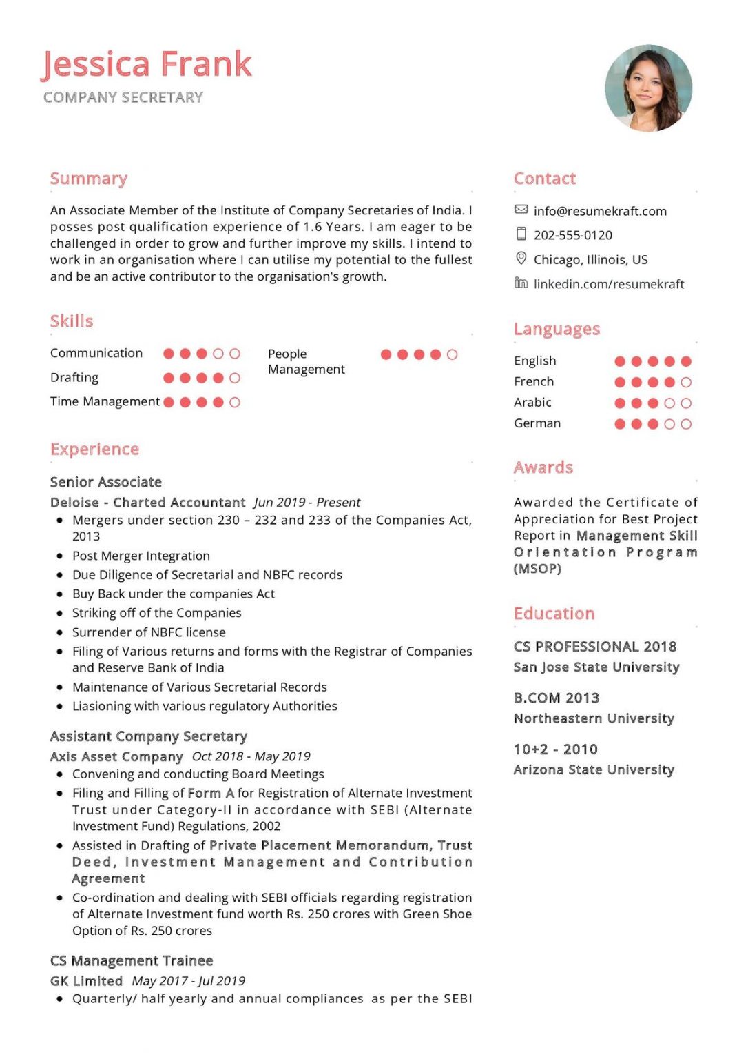 900+ Professional Resume Samples for 2022 | ResumeKraft