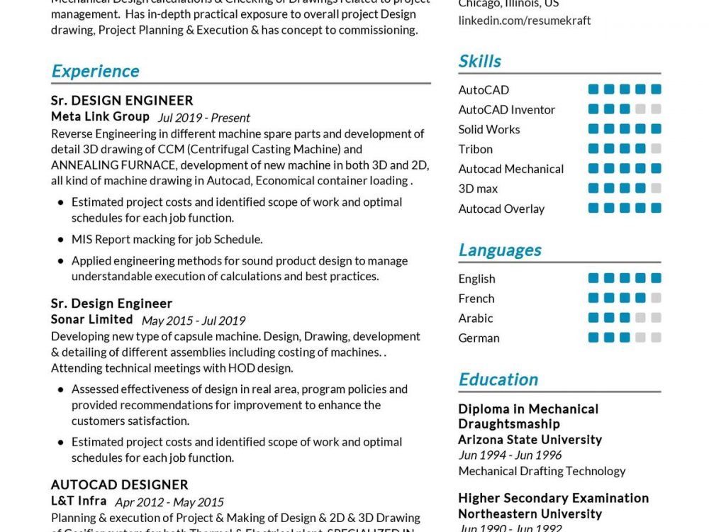 Design Engineer CV Example