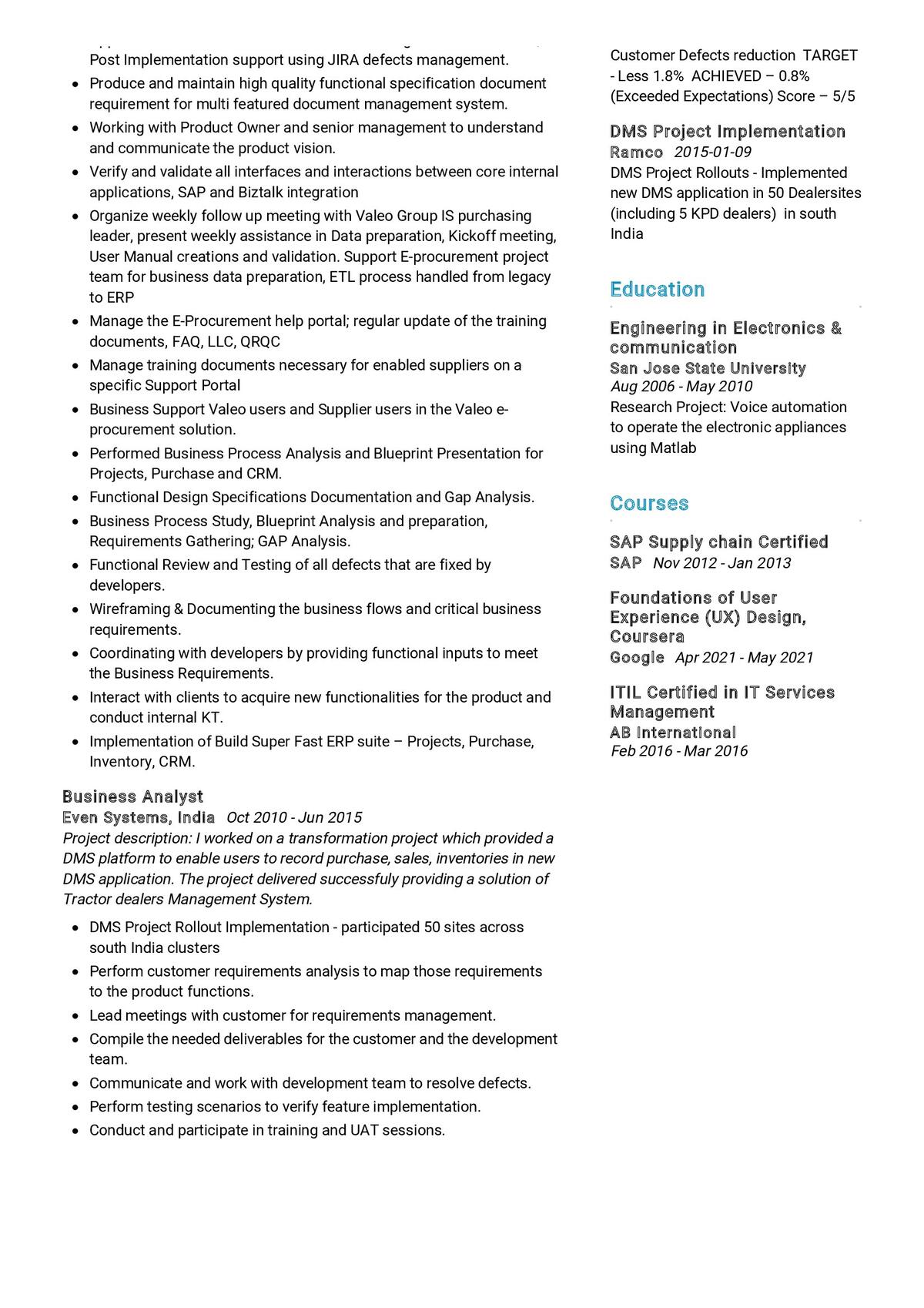 resume summary examples for it analyst