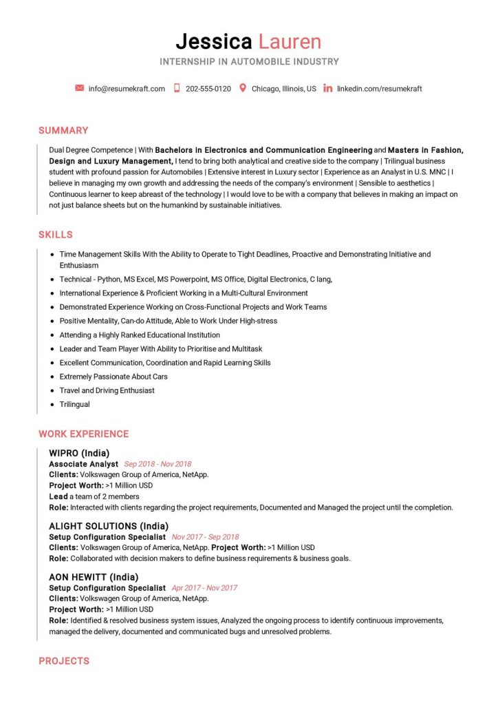 900+ Professional Resume Samples for 2022 | ResumeKraft