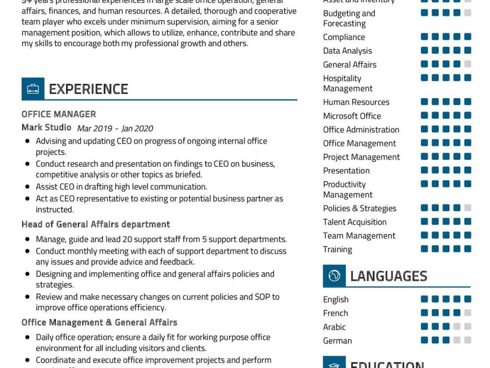 Office Manager CV Example
