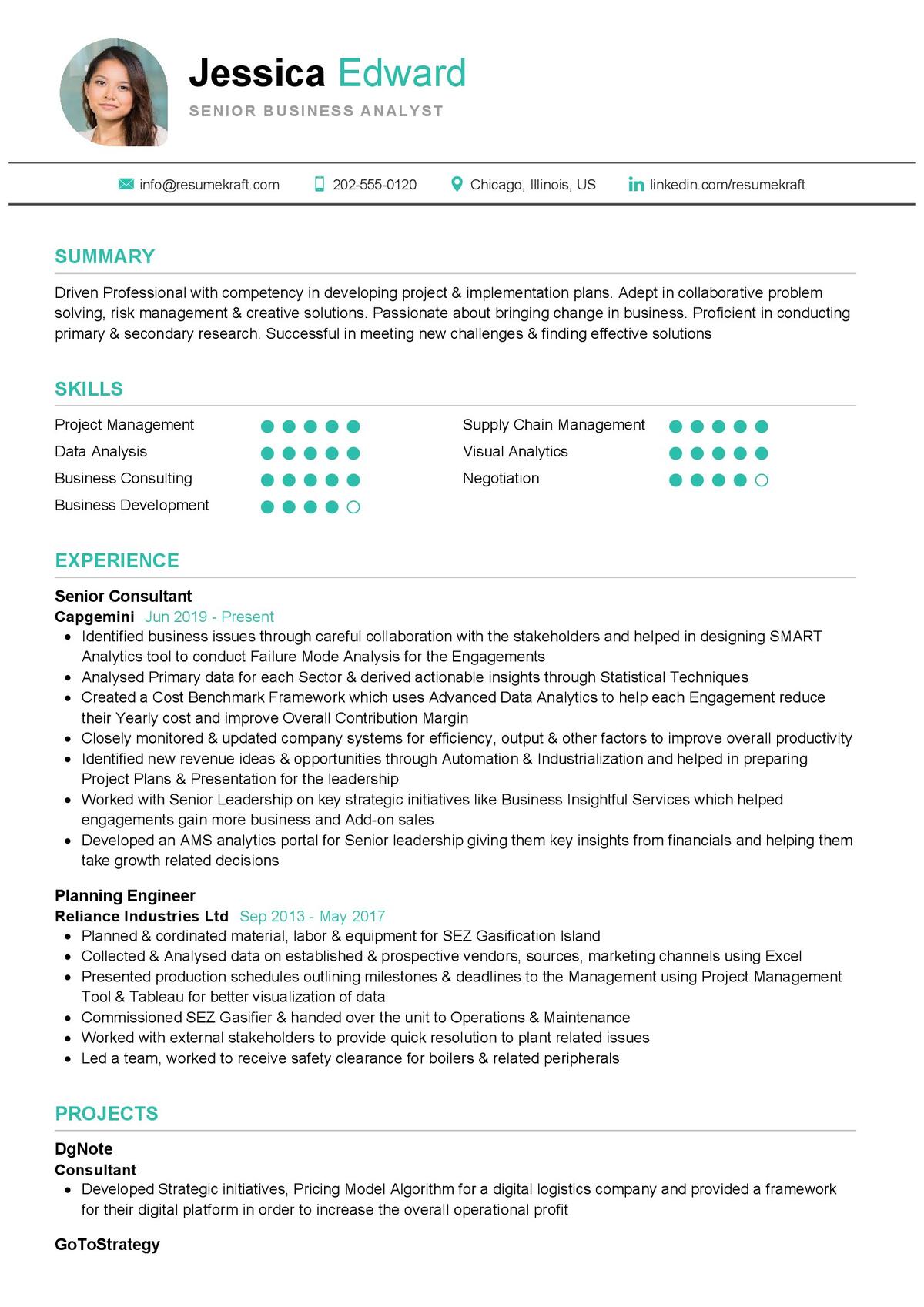 business analyst skills on resume
