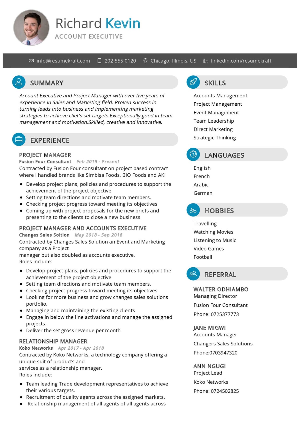 resume format in word for accounts executive