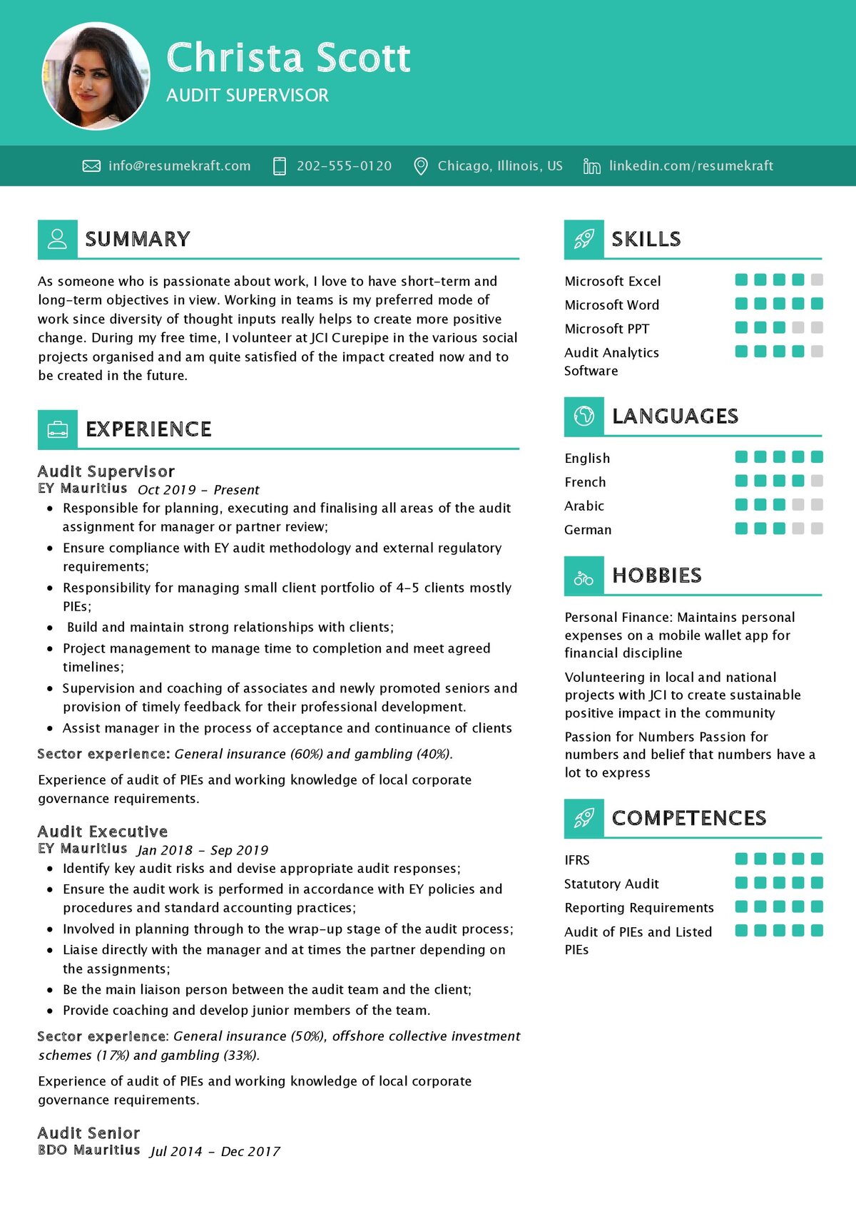 Audit Supervisor Resume Template 2023 | Writing Tips - ResumeKraft