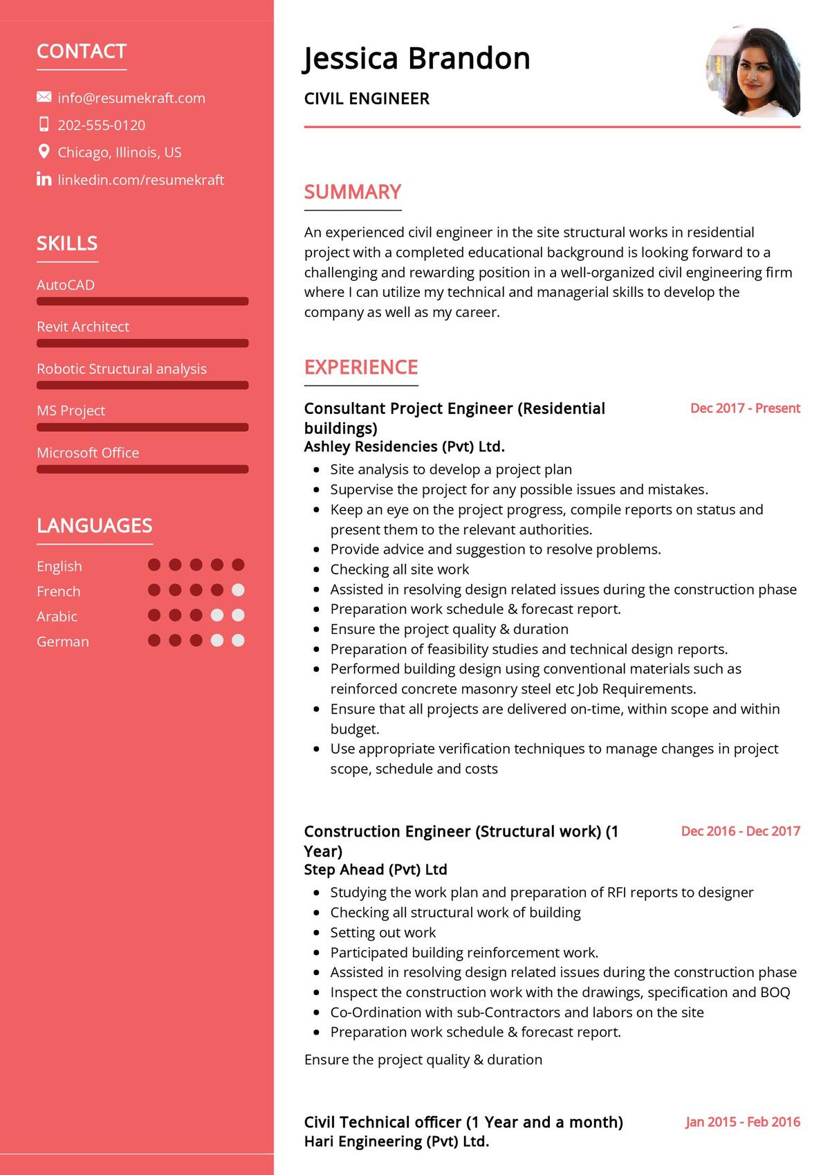 Civil Engineer CV Example in 2024 ResumeKraft
