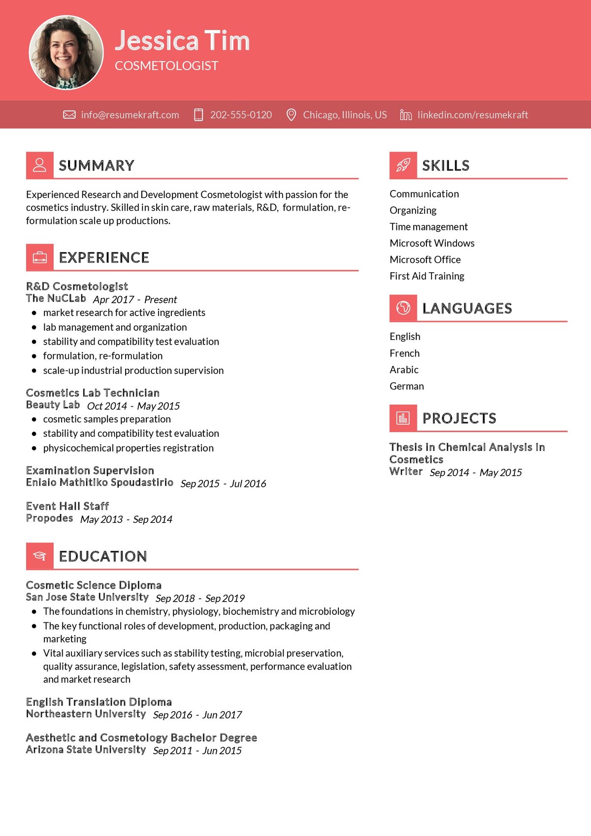 Cosmetologist Resume Template in 2024 ResumeKraft