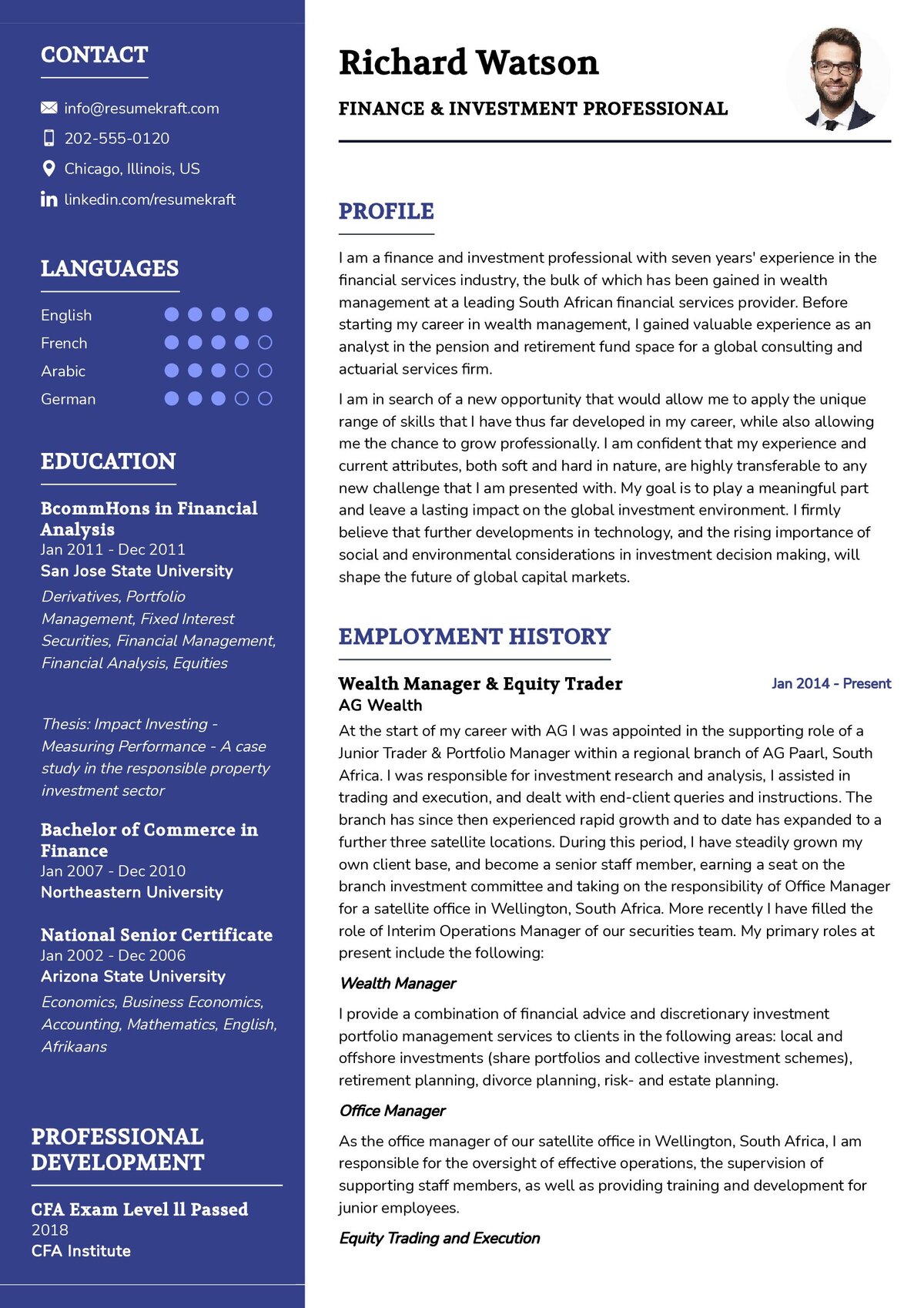 Resume Objective For Financial Services