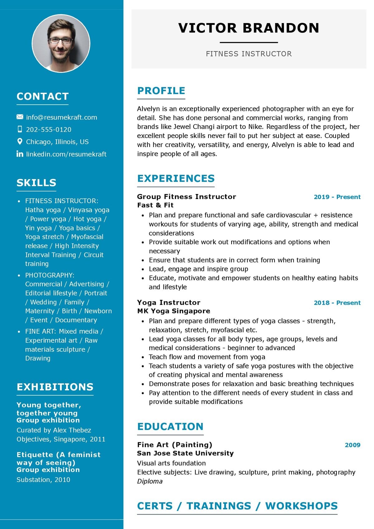 Fitness Instructor CV Example in 2024 ResumeKraft