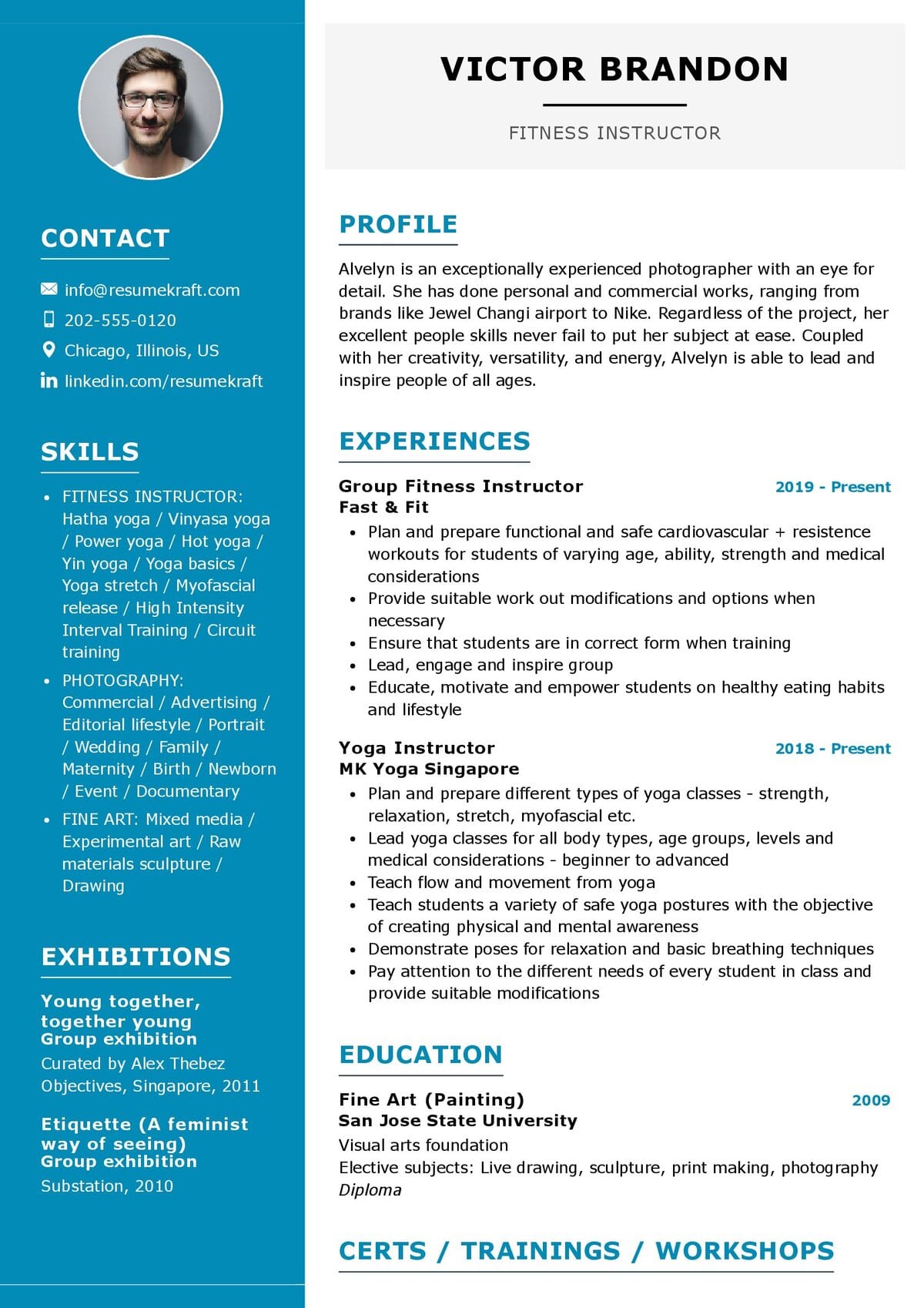 Fitness Instructor CV Example In 2024 ResumeKraft