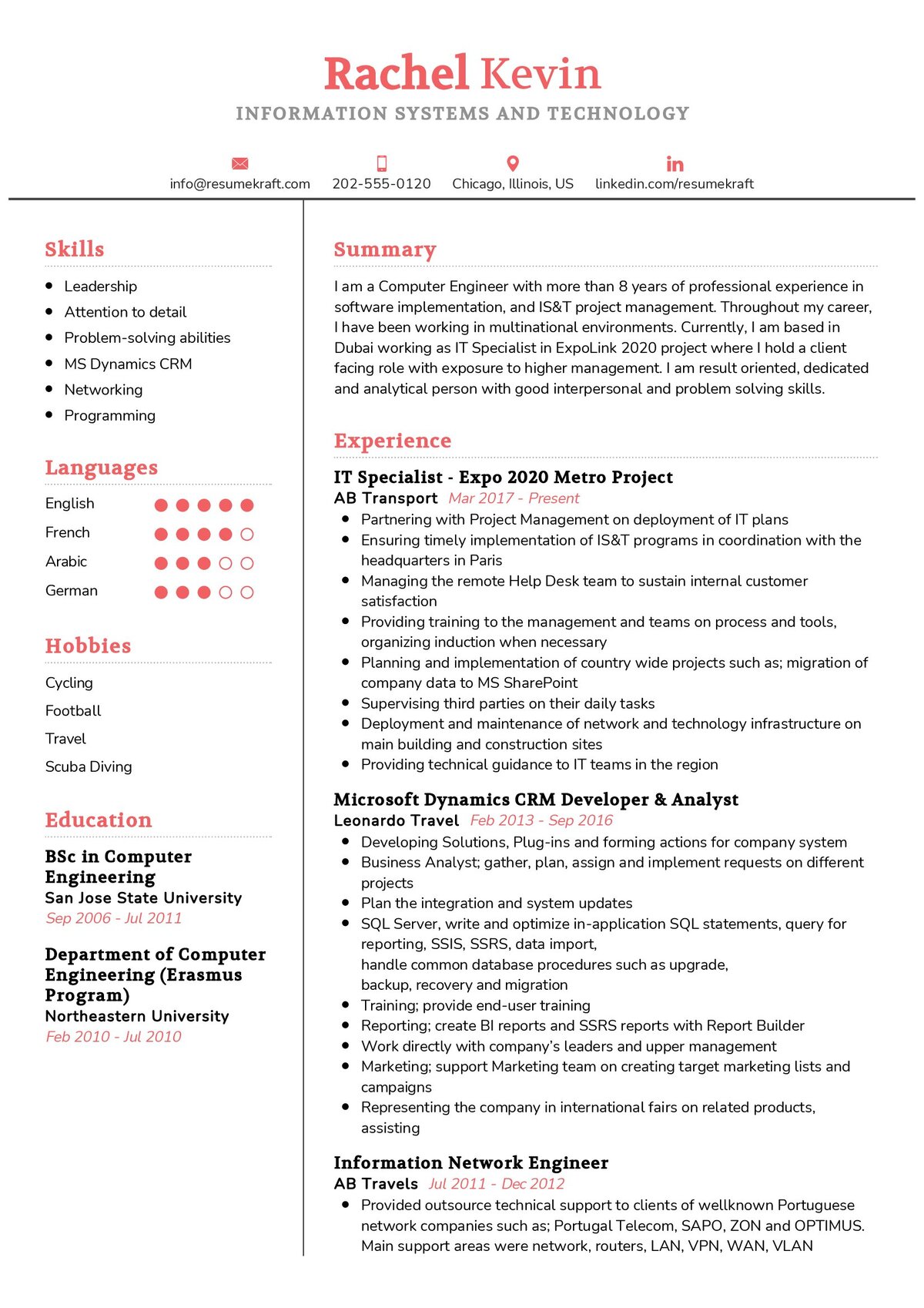 Information Systems Resume Template in 2024 - ResumeKraft