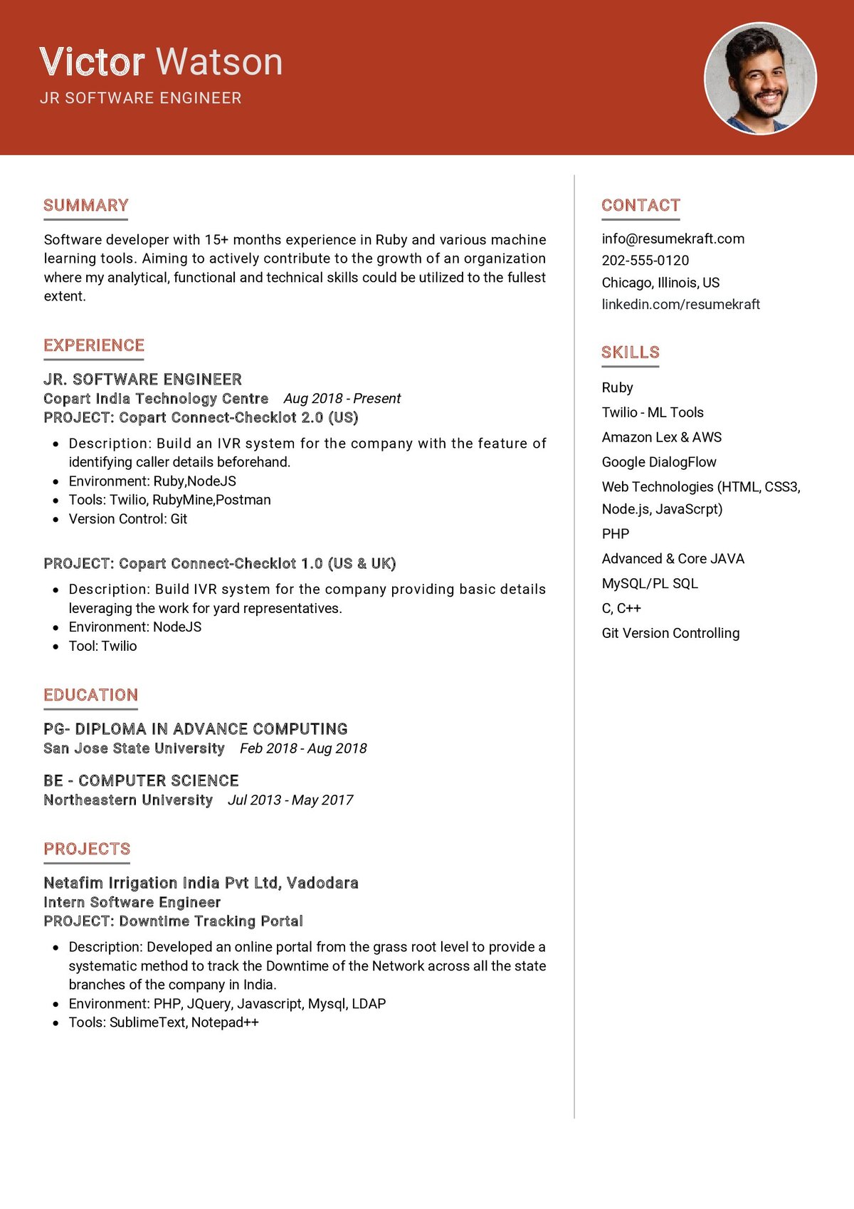 Junior Software Engineer Resume Template in 2024 ResumeKraft