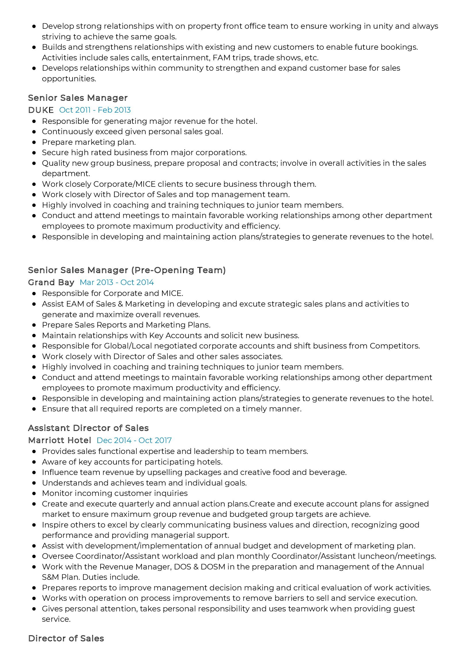Sales Manager Resume Template 2 