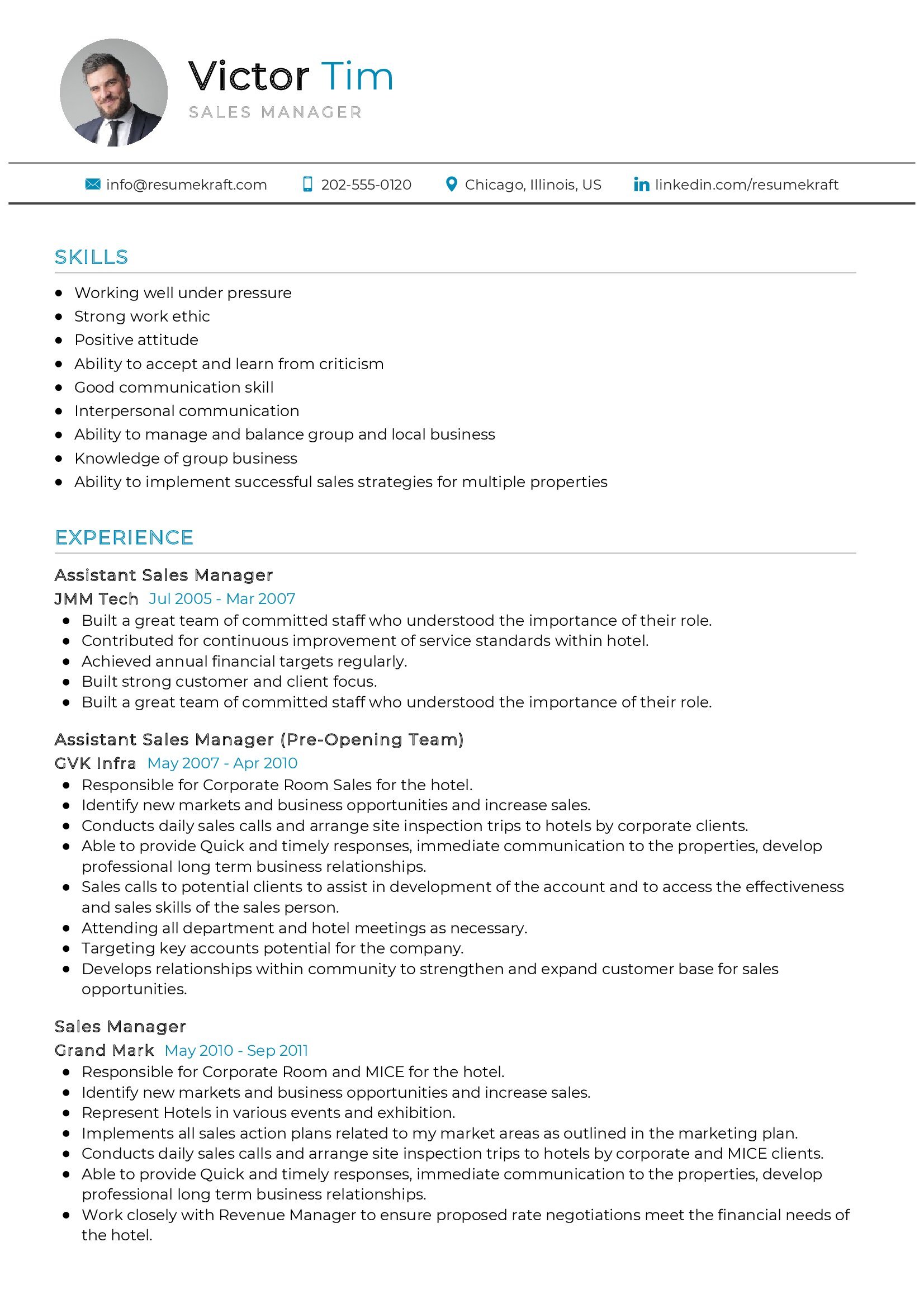 Sales Manager Resume Template 