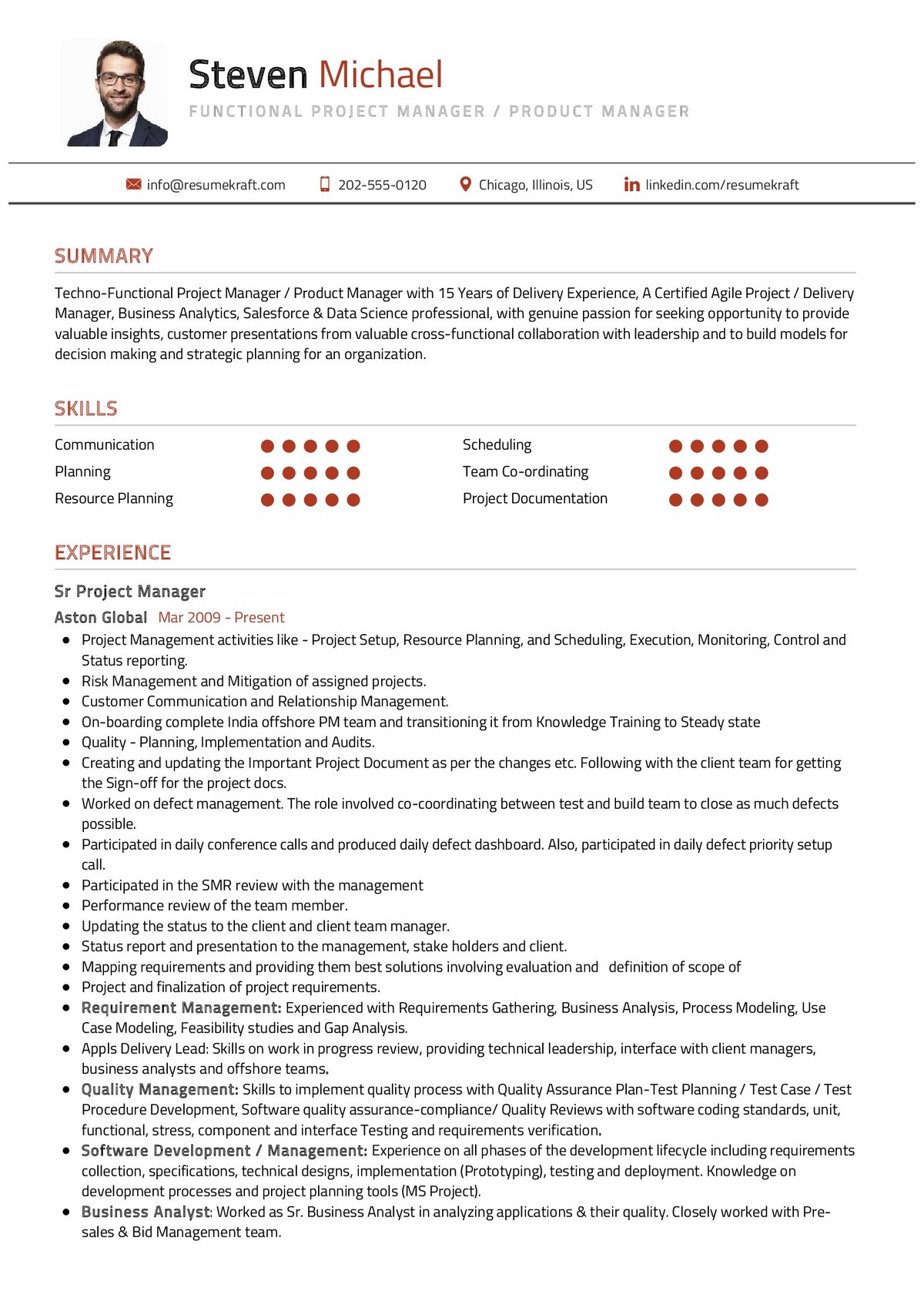 senior project manager resume indeed