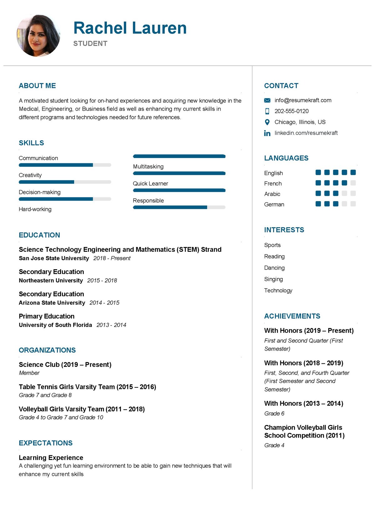 how to prepare student resume