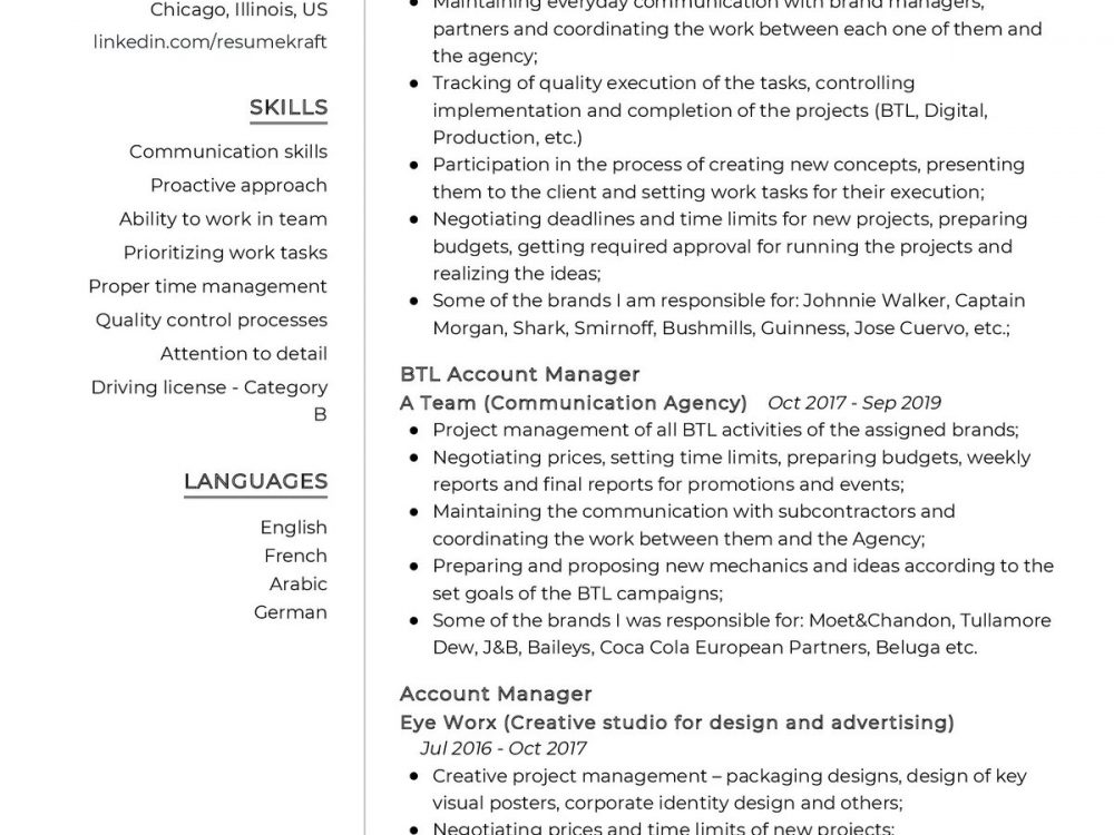 Account Manager Resume Template