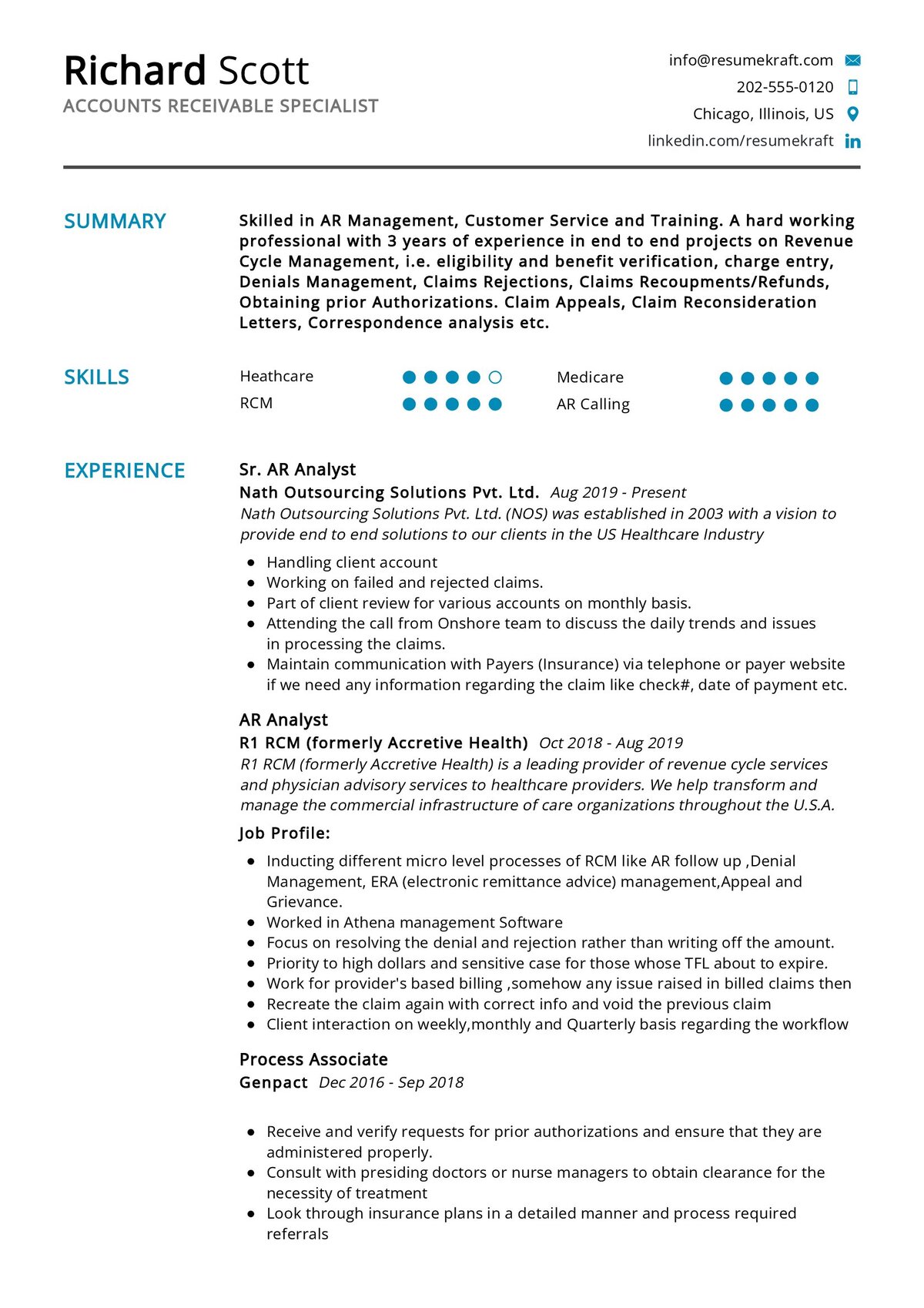 resume objective examples for accounts