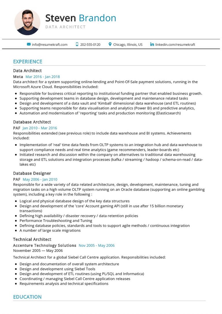 900 Professional Resume Samples - Data Engineering Resume Sample 768x1087 