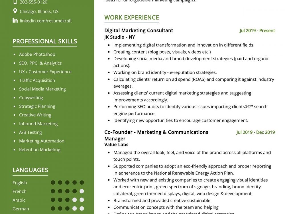 Digital Marketing Manager Resume