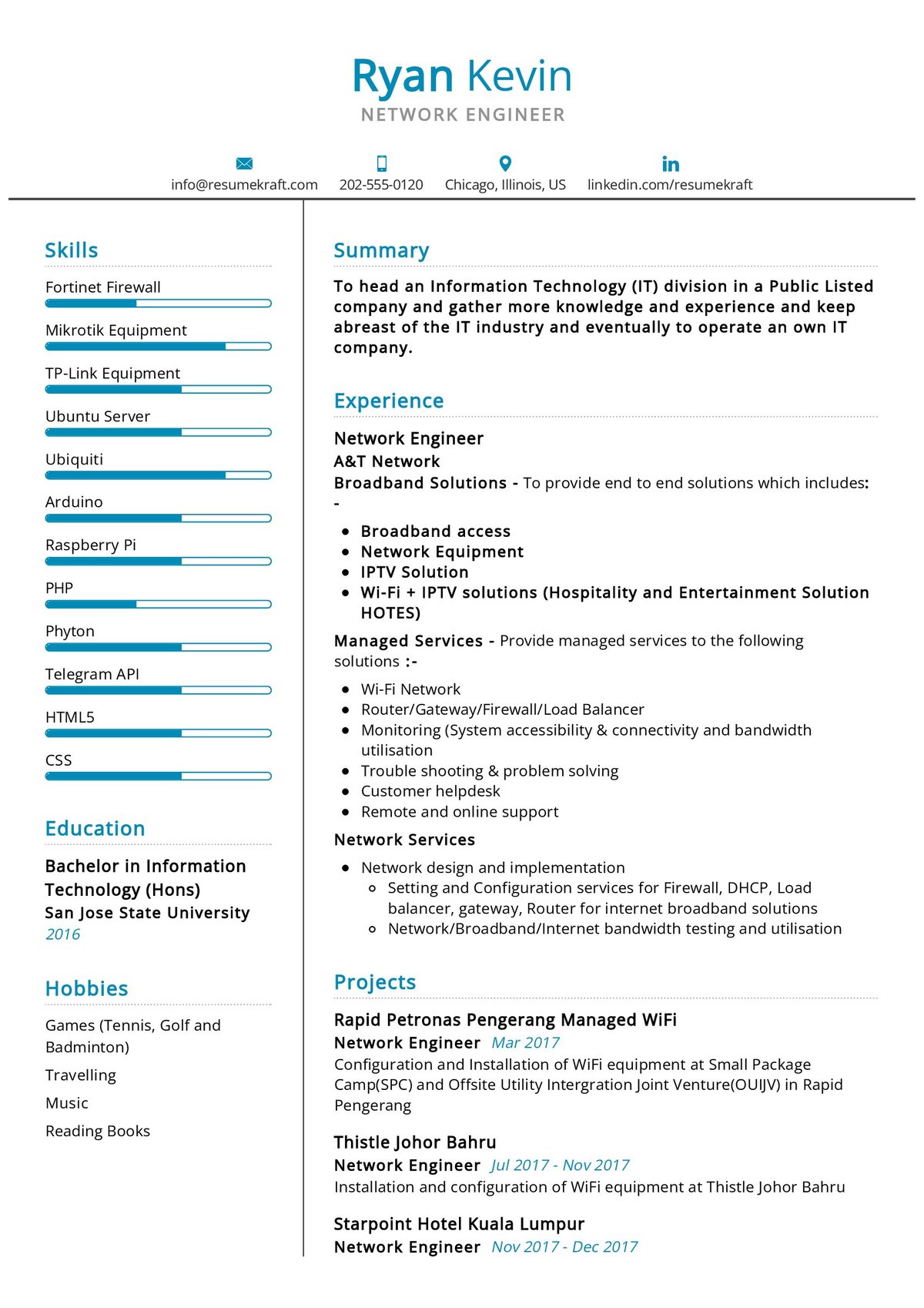 Network Engineer Resume Sample 