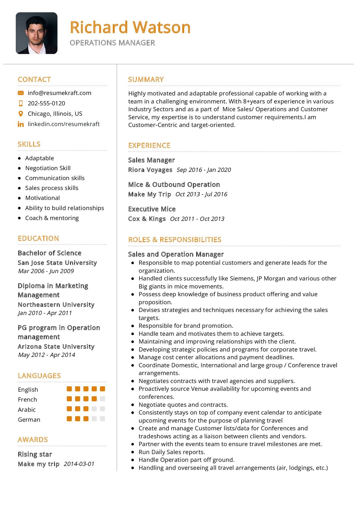 Operations Manager Resume Sample in 2024 ResumeKraft