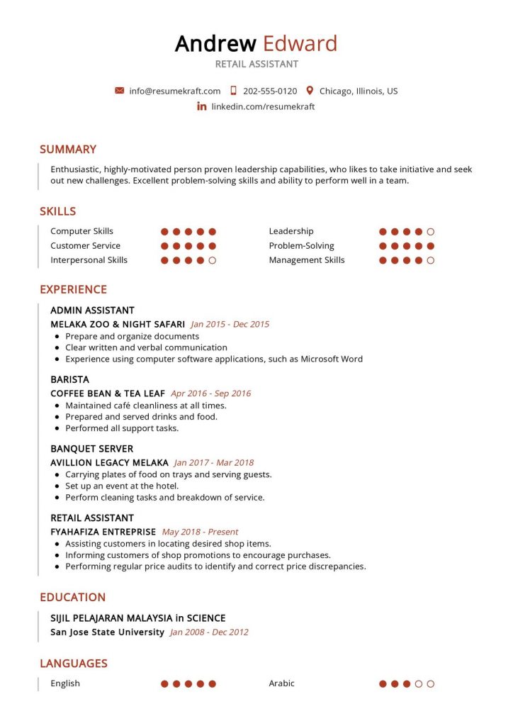 900+ Professional Resume Samples for 2022 | ResumeKraft