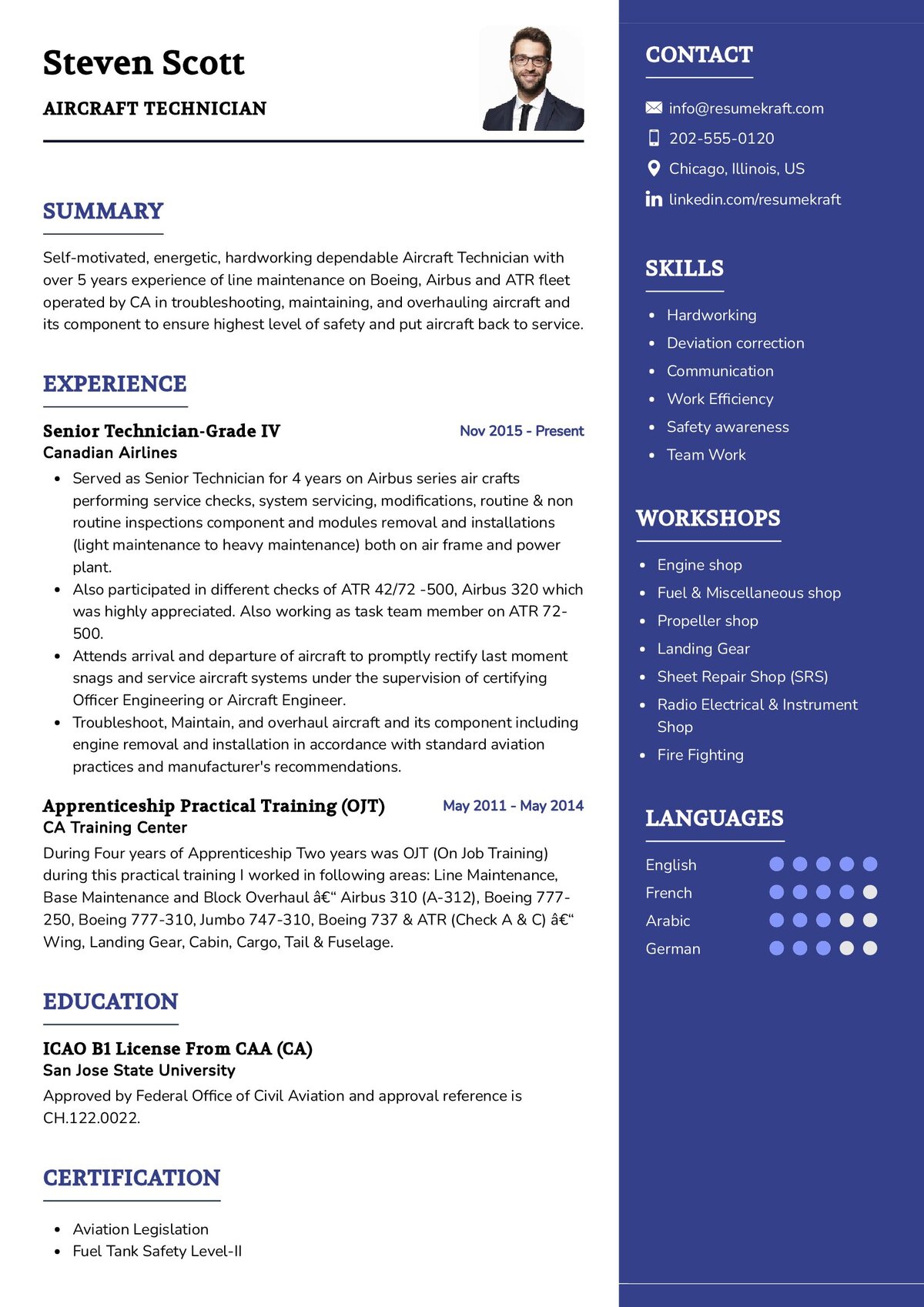 Aircraft Engineer Cv Example   Aircraft Technician Resume Example 