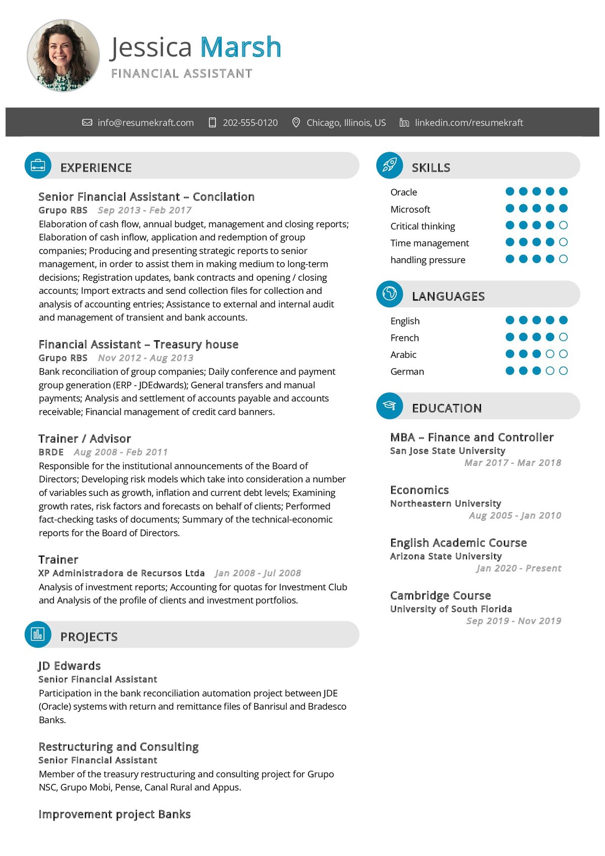 Financial Assistant Resume