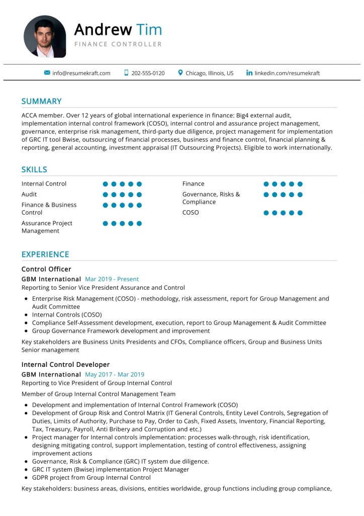 Accounting Finance Resume Samples 2022 - ResumeKraft