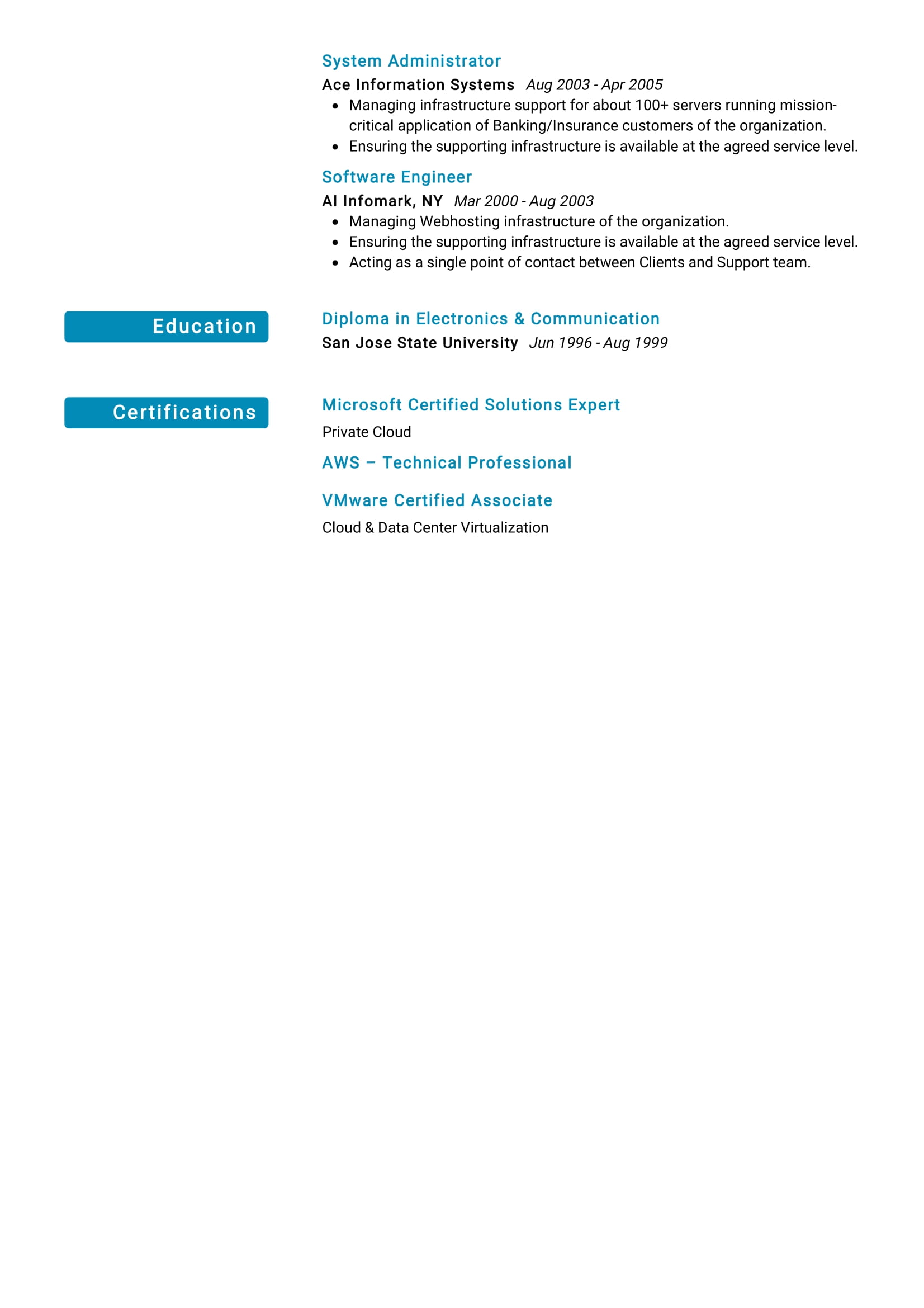 it service delivery manager resume india