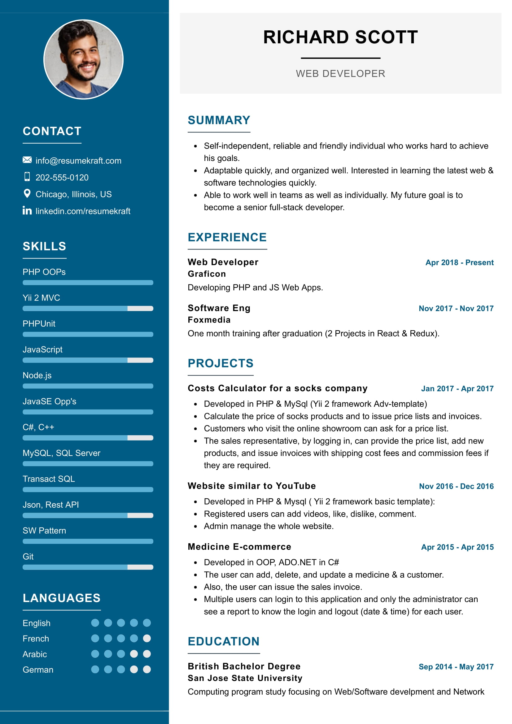 Web Developer Resume Sample in 2025 ResumeKraft