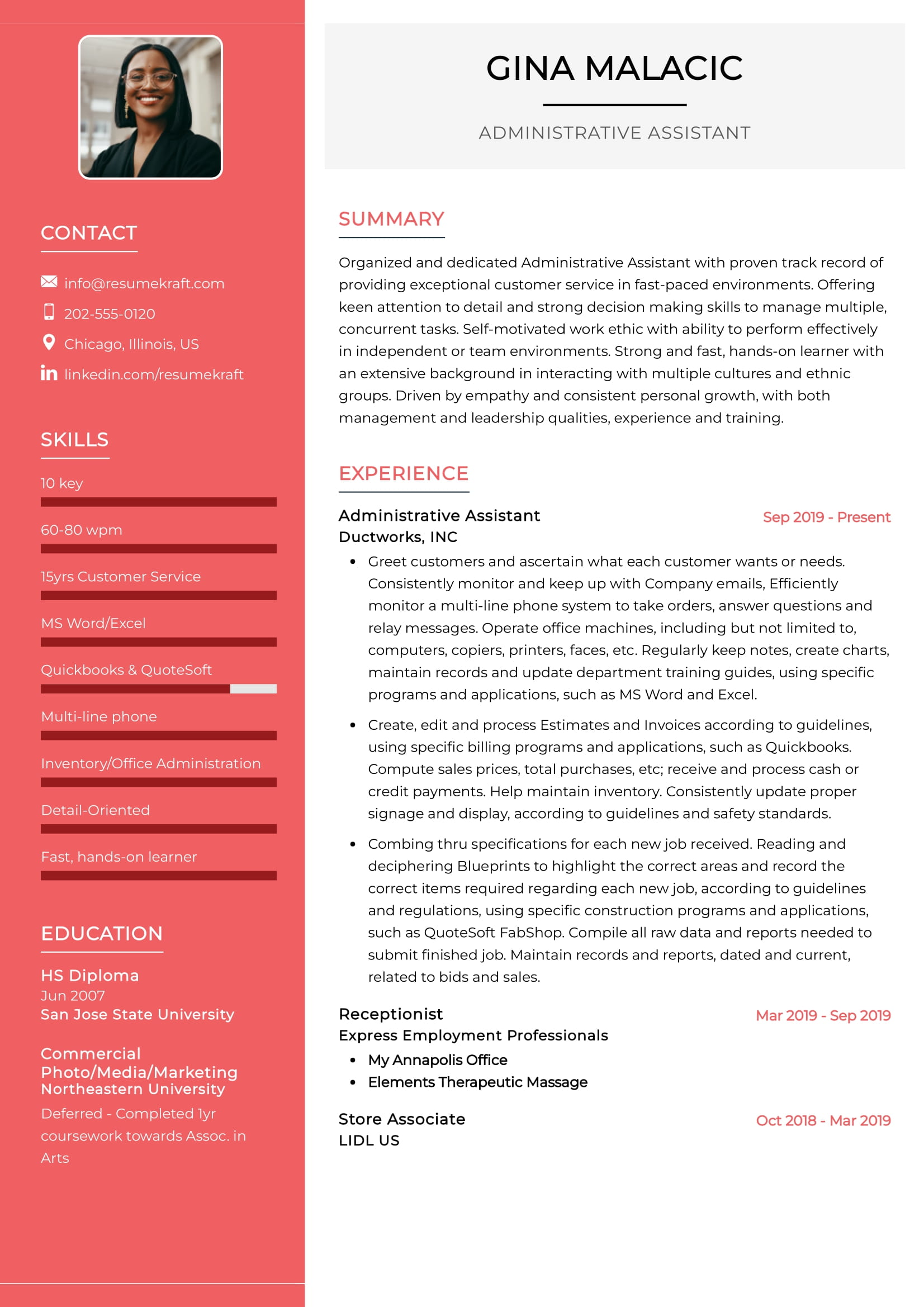 Administrative Assistant Resume Sample 