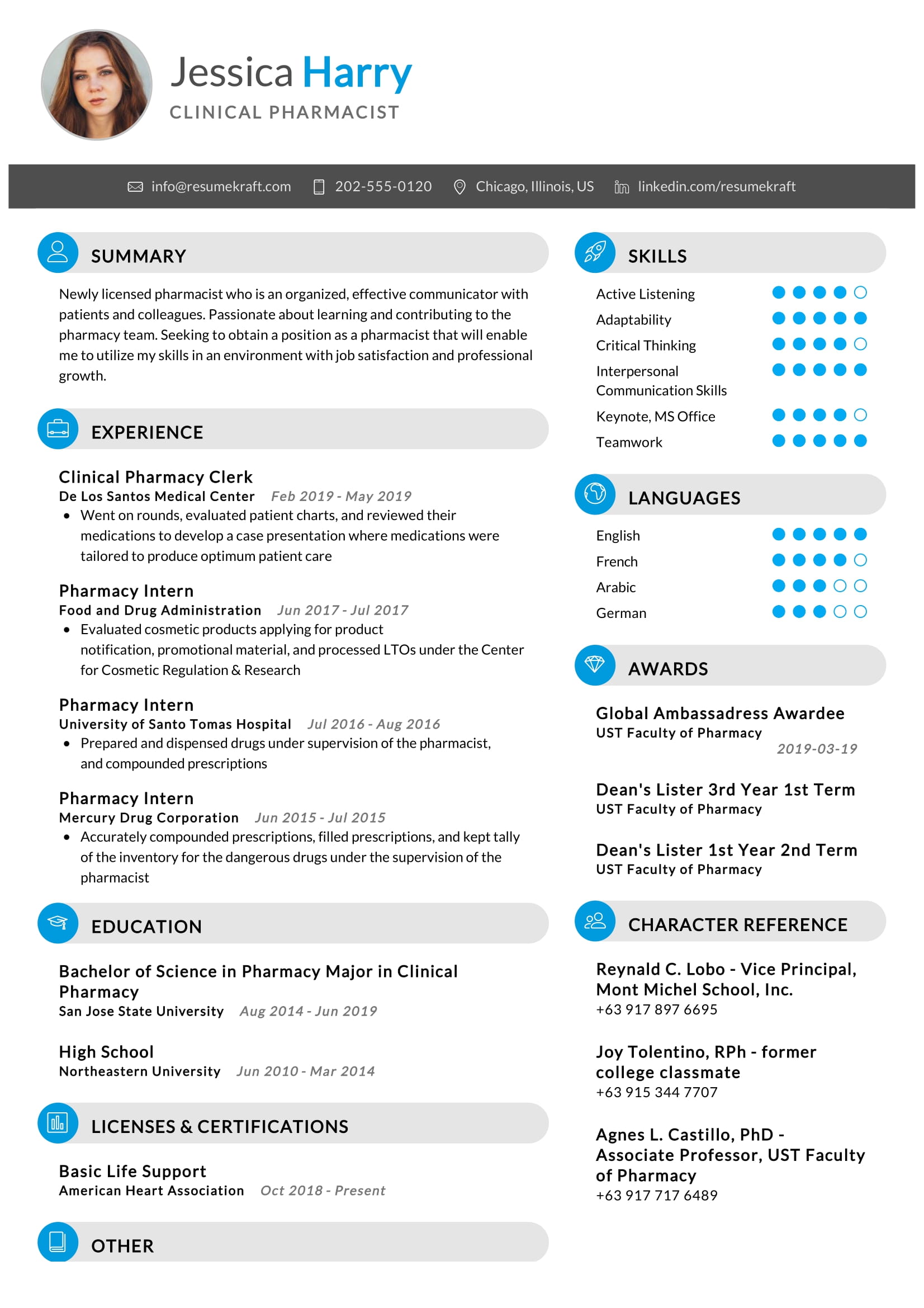 Clinical Pharmacist Resume Example In 2024 ResumeKraft