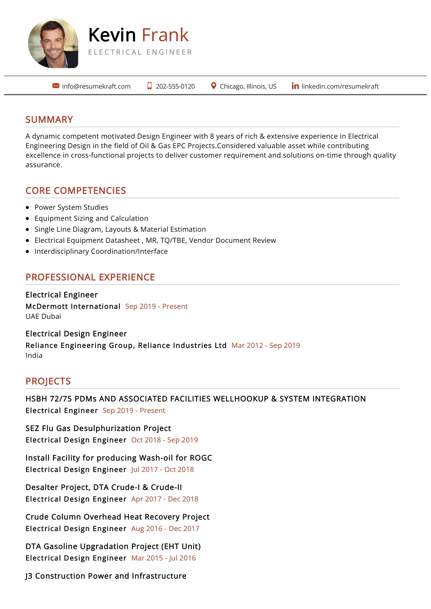 Electrical Engineering Resume Sample For Freshers