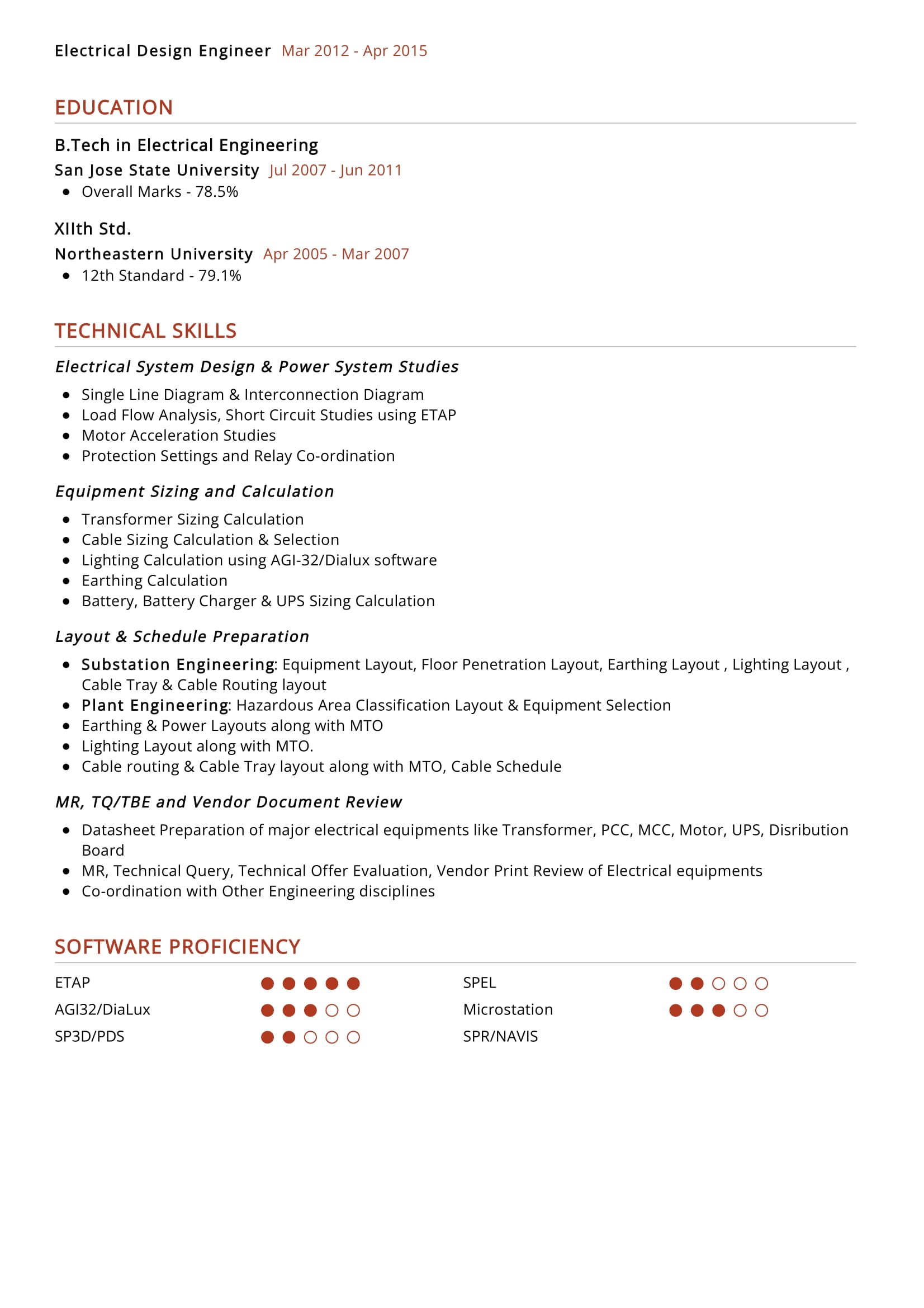 Electrical Engineer Resume Sample - Electrical Engineer Resume Sample 2