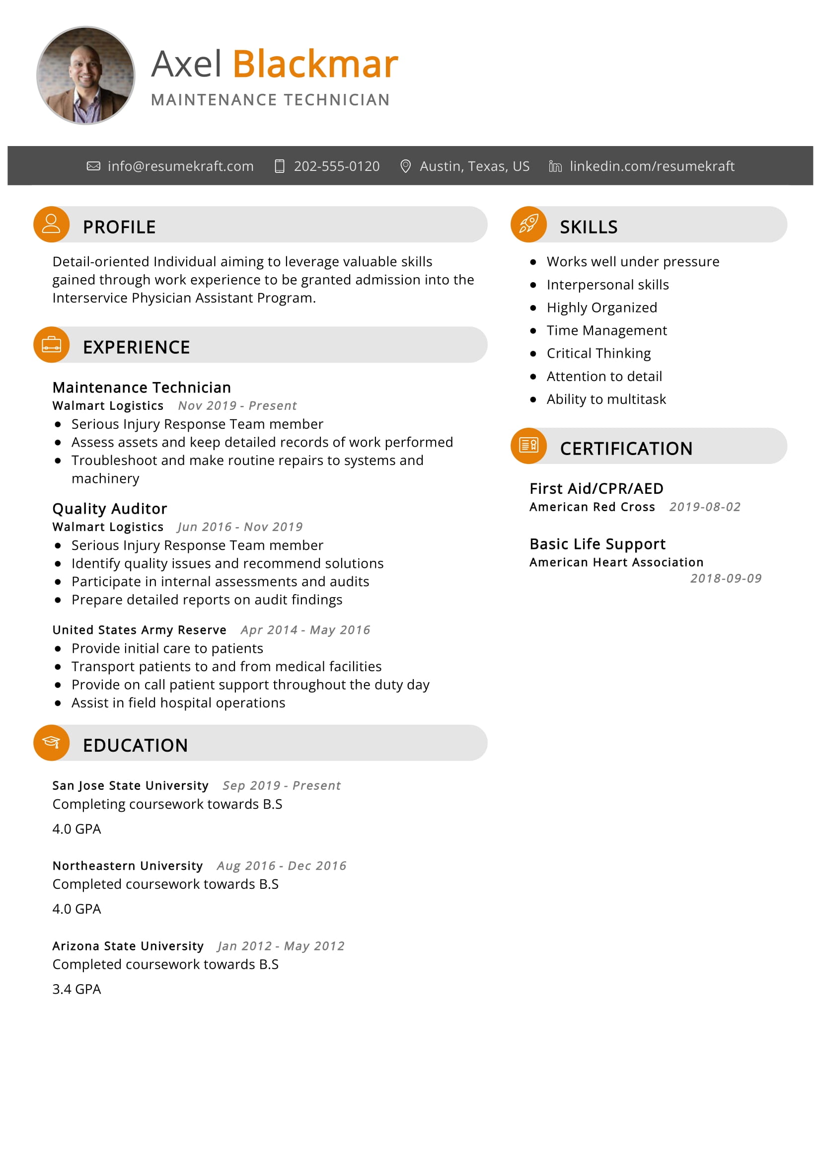 Maintenance Technician Resume Sample In 2024 ResumeKraft   Maintenance Technician Resume Sample 