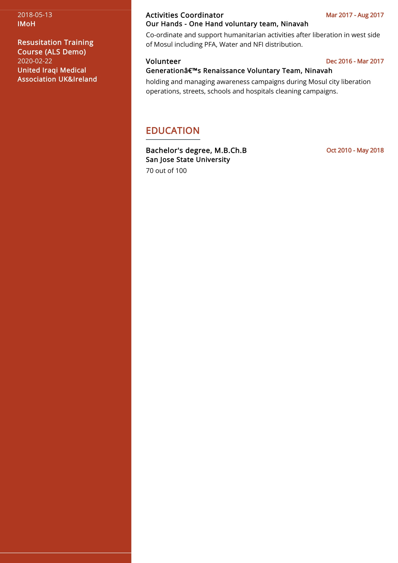 Medical Doctor Resume Sample in - Medical Doctor Resume Sample 2 