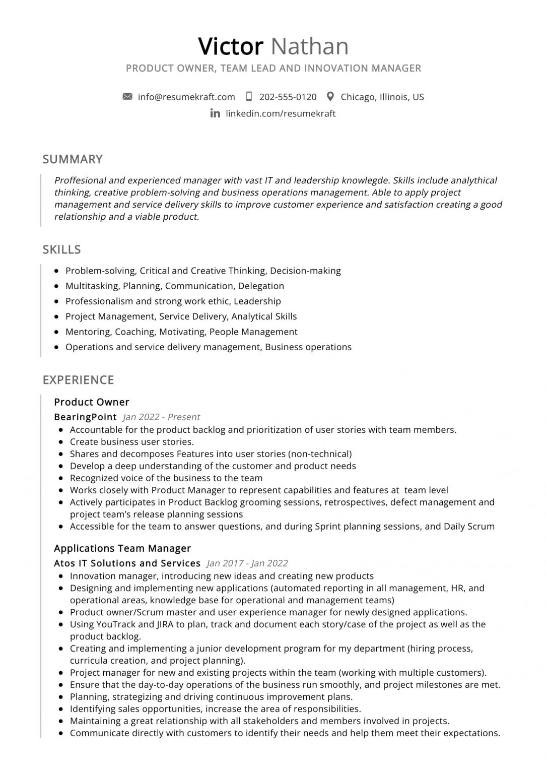 1050 Professional Resume Samples - Product Owner Innovation Manager Sample Resume 1 1 1086x1536 