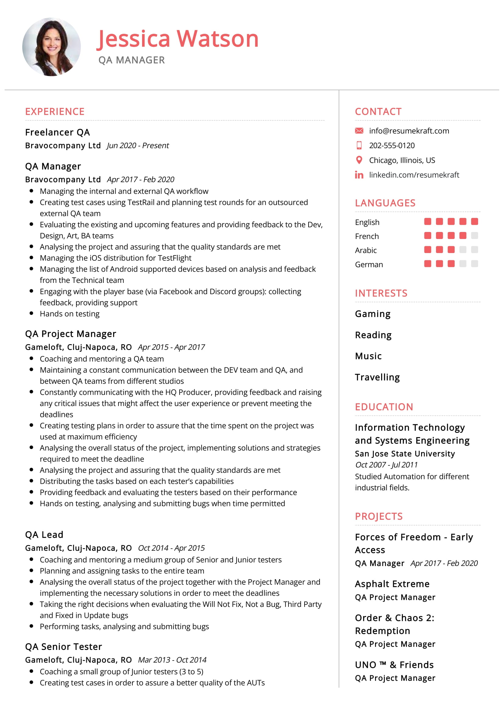 QA Manager Resume Example In 2024 ResumeKraft