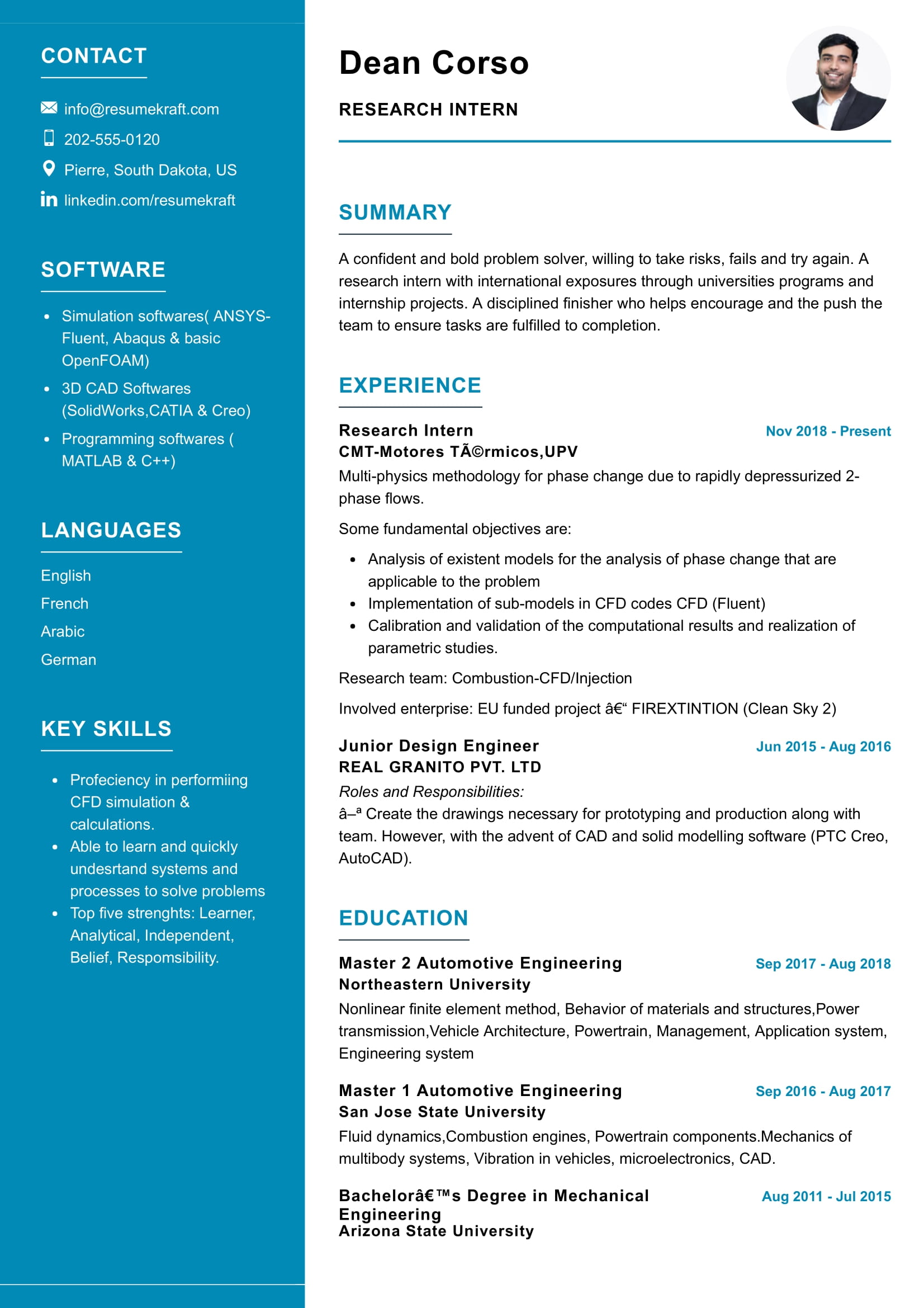 Research Intern Resume Sample in 2024 - ResumeKraft