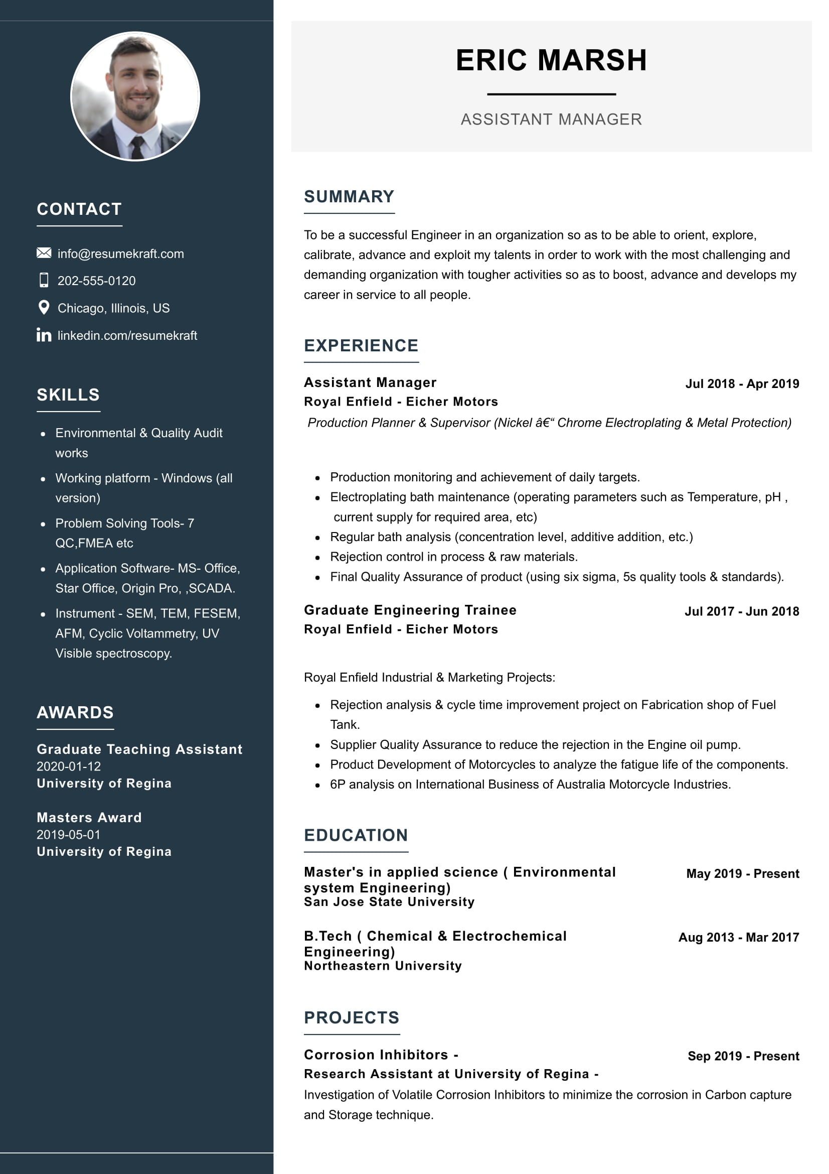 Assistant Manager Resume Sample