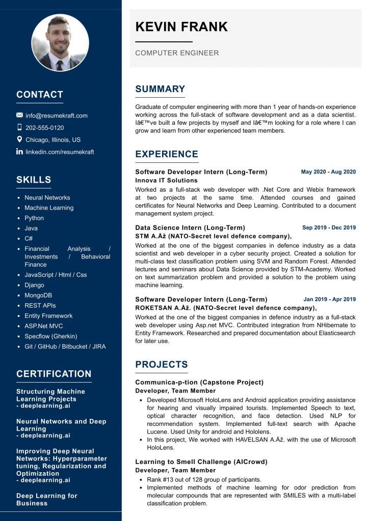 1050+ Professional Resume Samples for 2022 | ResumeKraft