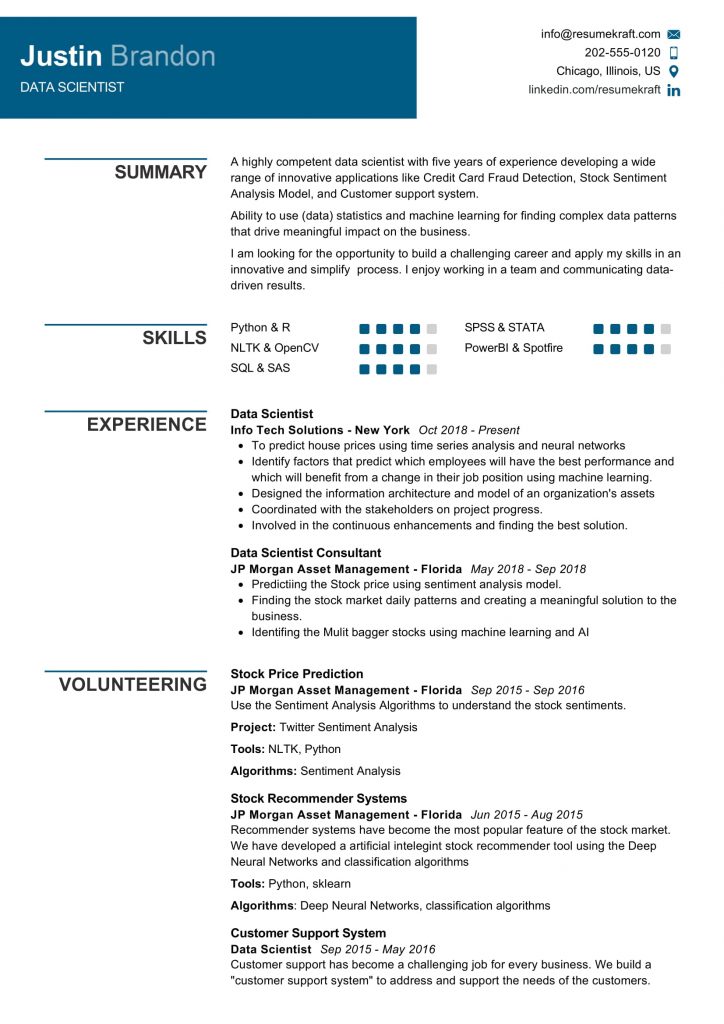 1200+ Professional Resume Samples for 2022 | ResumeKraft