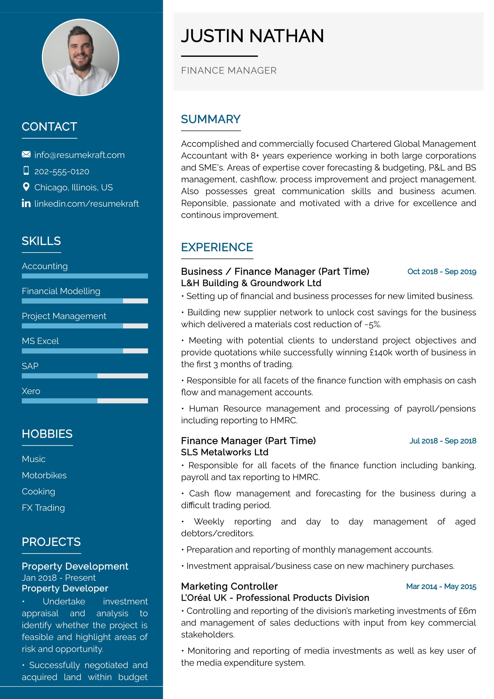 Cv Finance Manager Example