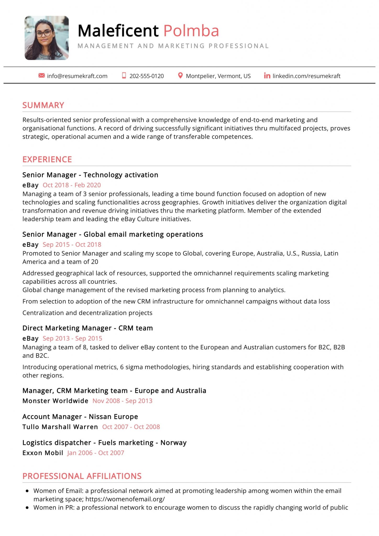 Sales and Marketing Resume Samples 2023 - ResumeKraft