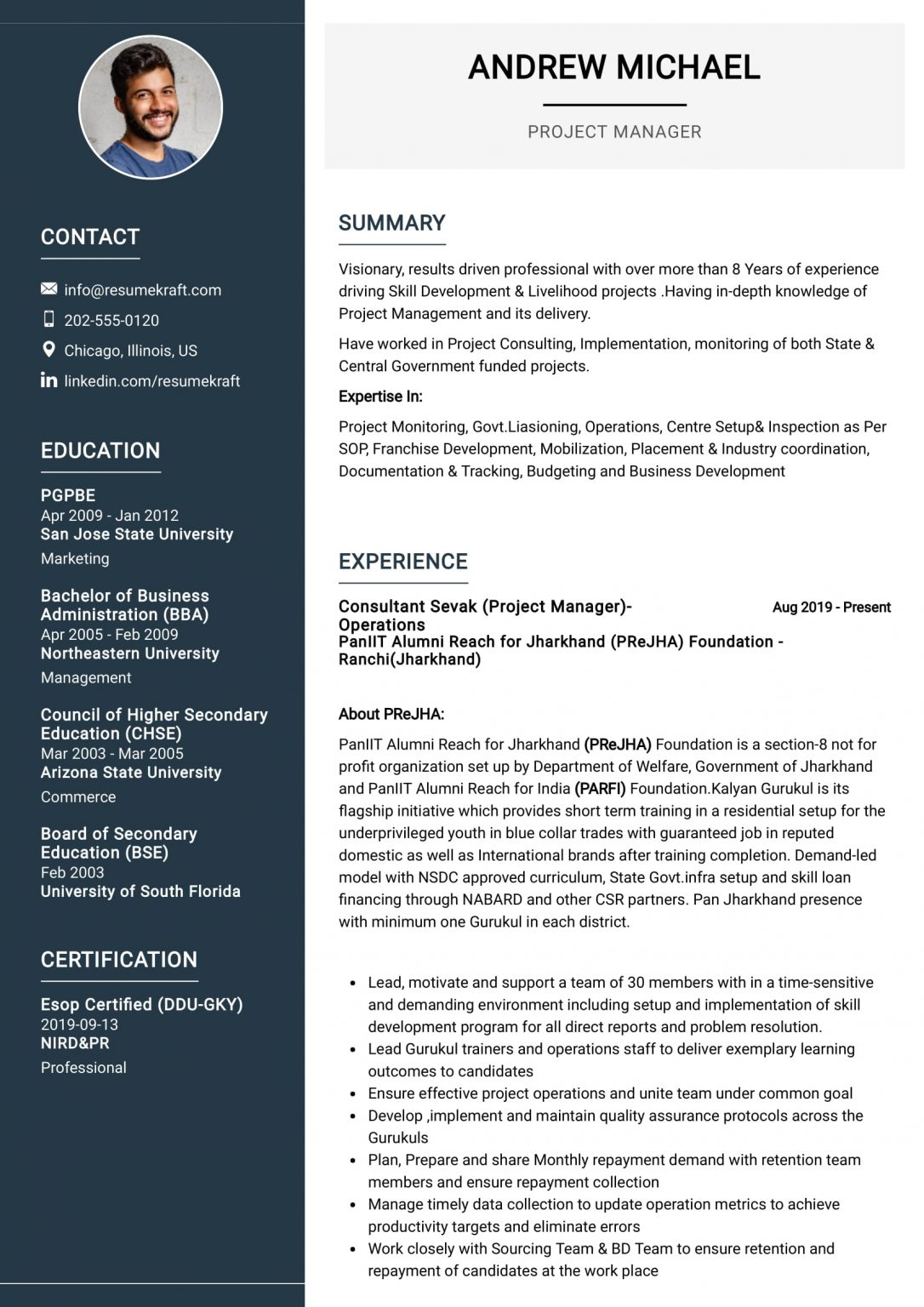 19 Project Manager Resume Examples: 2024 Guide in 2024 - ResumeKraft