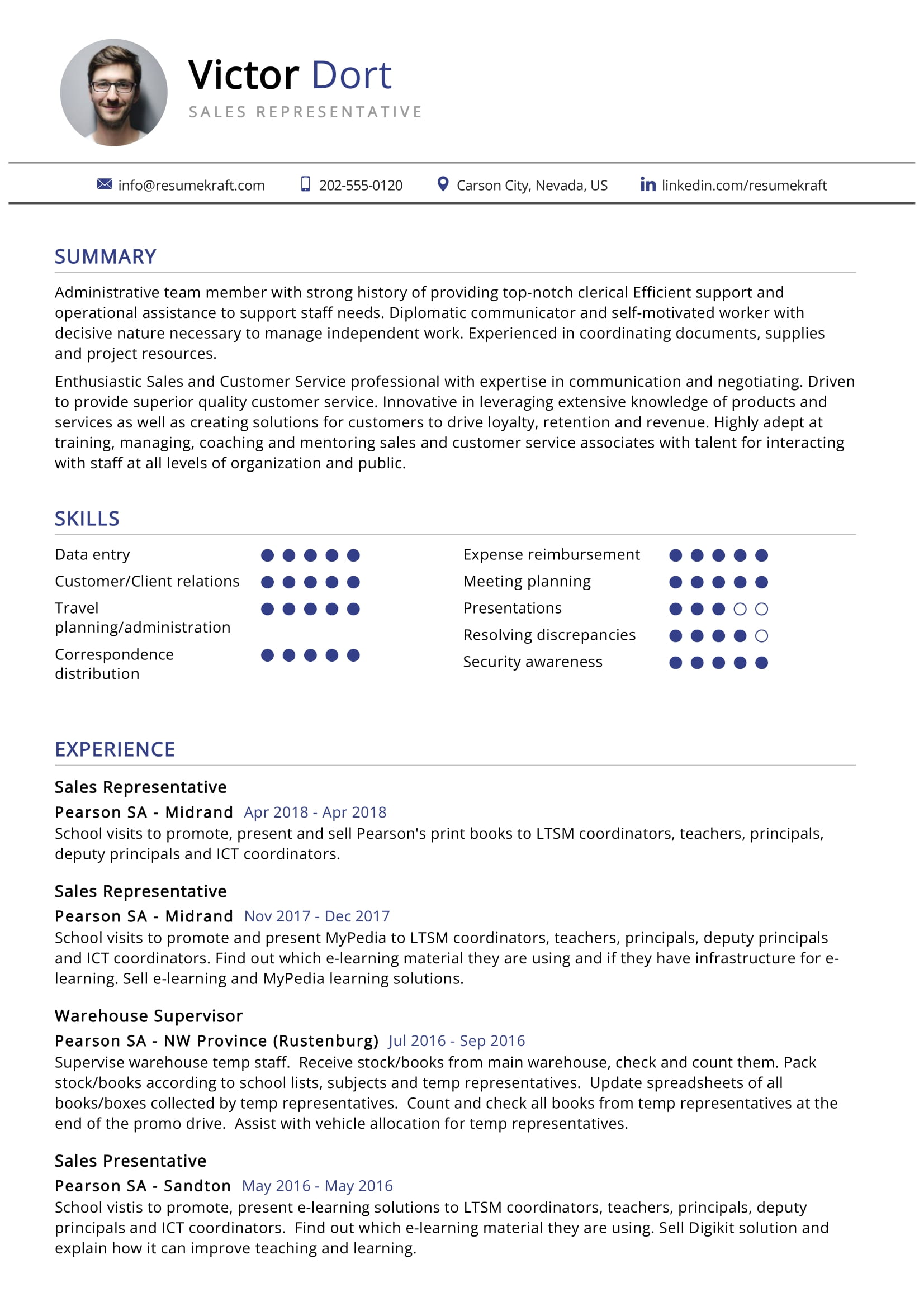 Professional Sales Resume Template