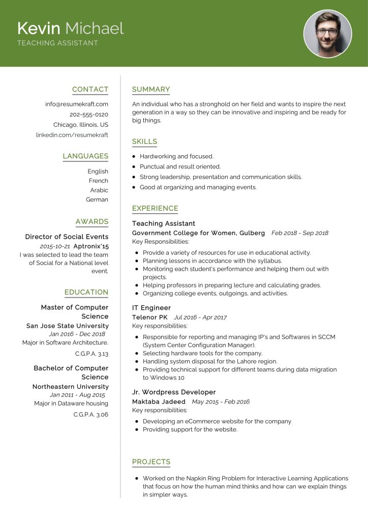 education resume examples 2022
