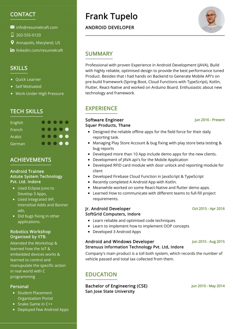 Top 20 Android Developer Resume Skills in 2024 - ResumeKraft