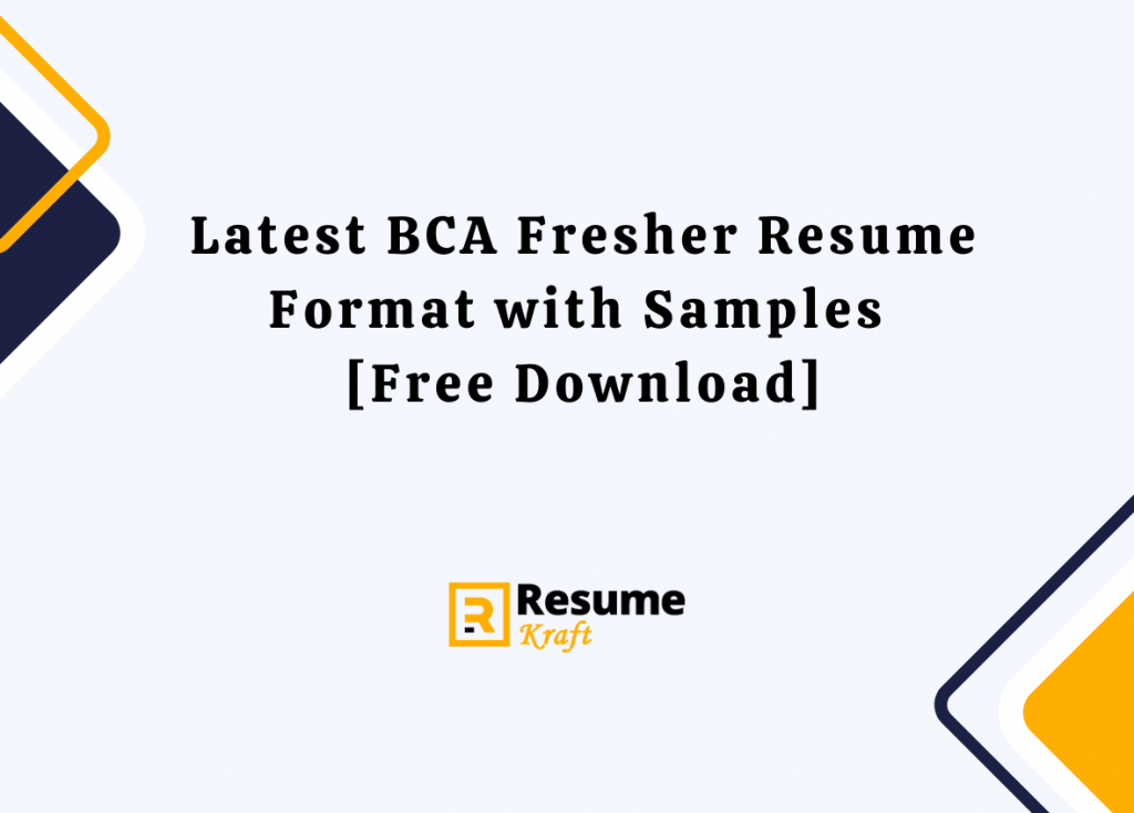 simple resume format for bca freshers